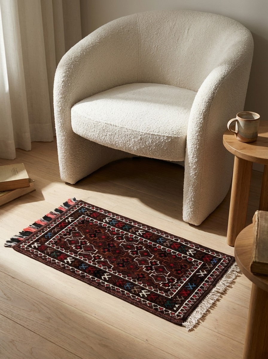 Turkman — Hand-knotted, 64x30 cm, Multicolor, 100% Virgin Wool | Detail view