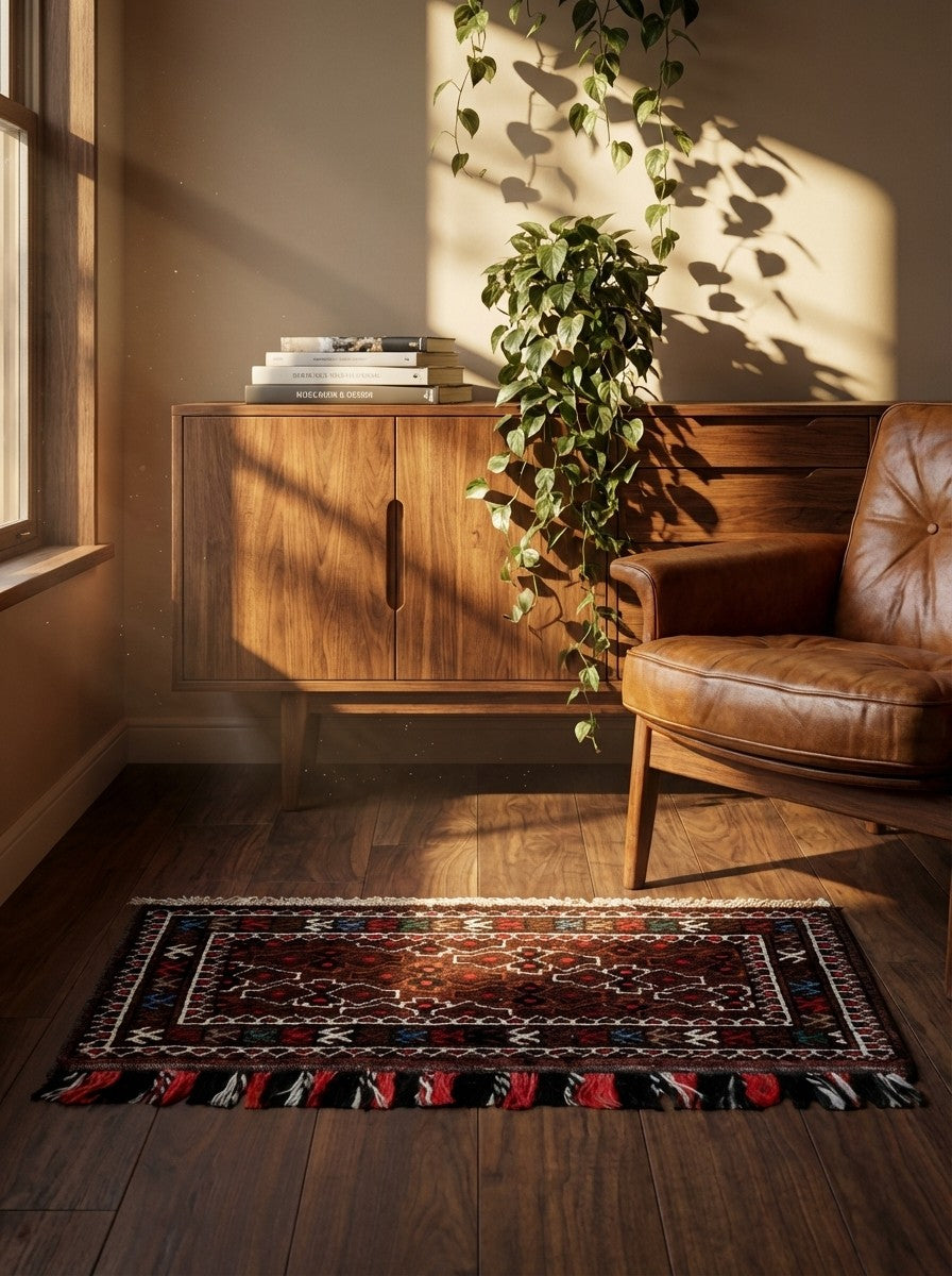 Turkman — Hand-knotted, 64x30 cm, Multicolor, 100% Virgin Wool | Back view