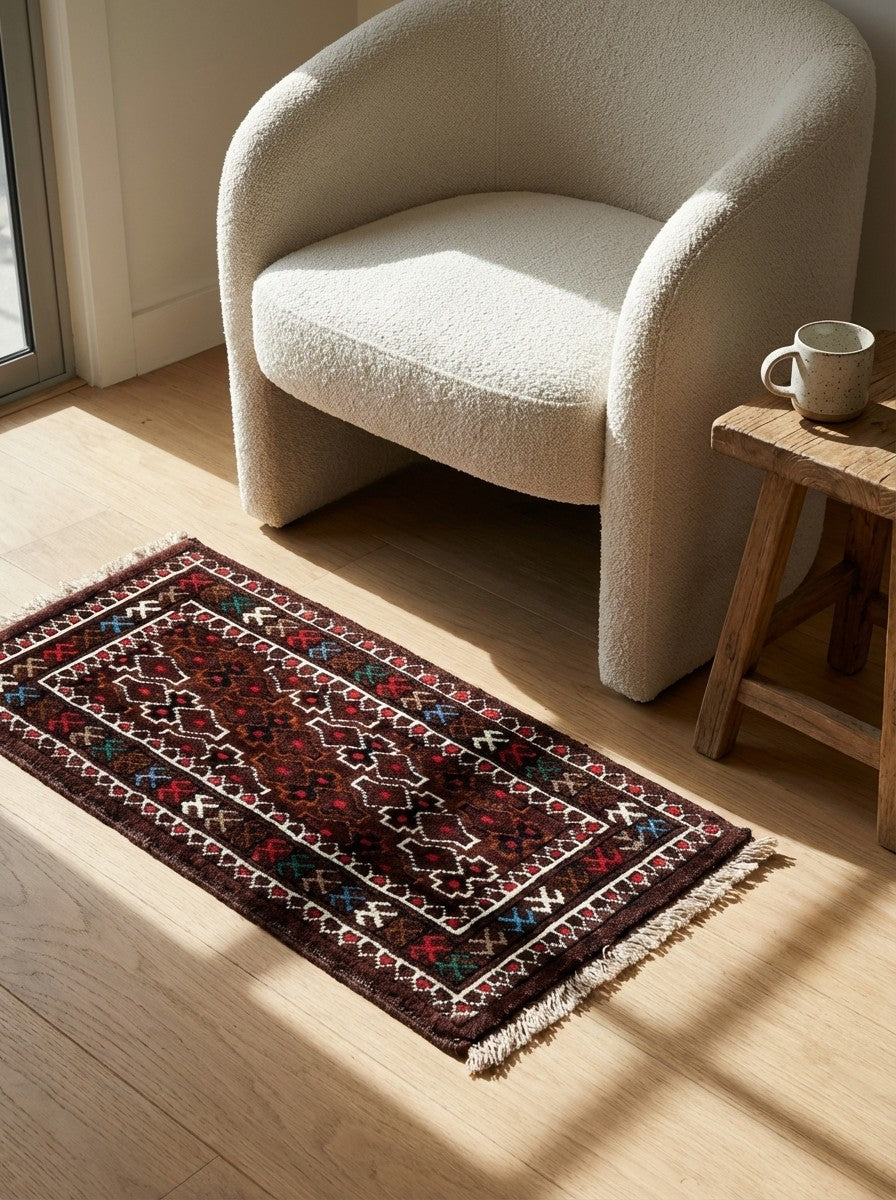 Turkman — Hand-knotted, 66x30 cm, Multicolor, 100% Virgin Wool | Detail view