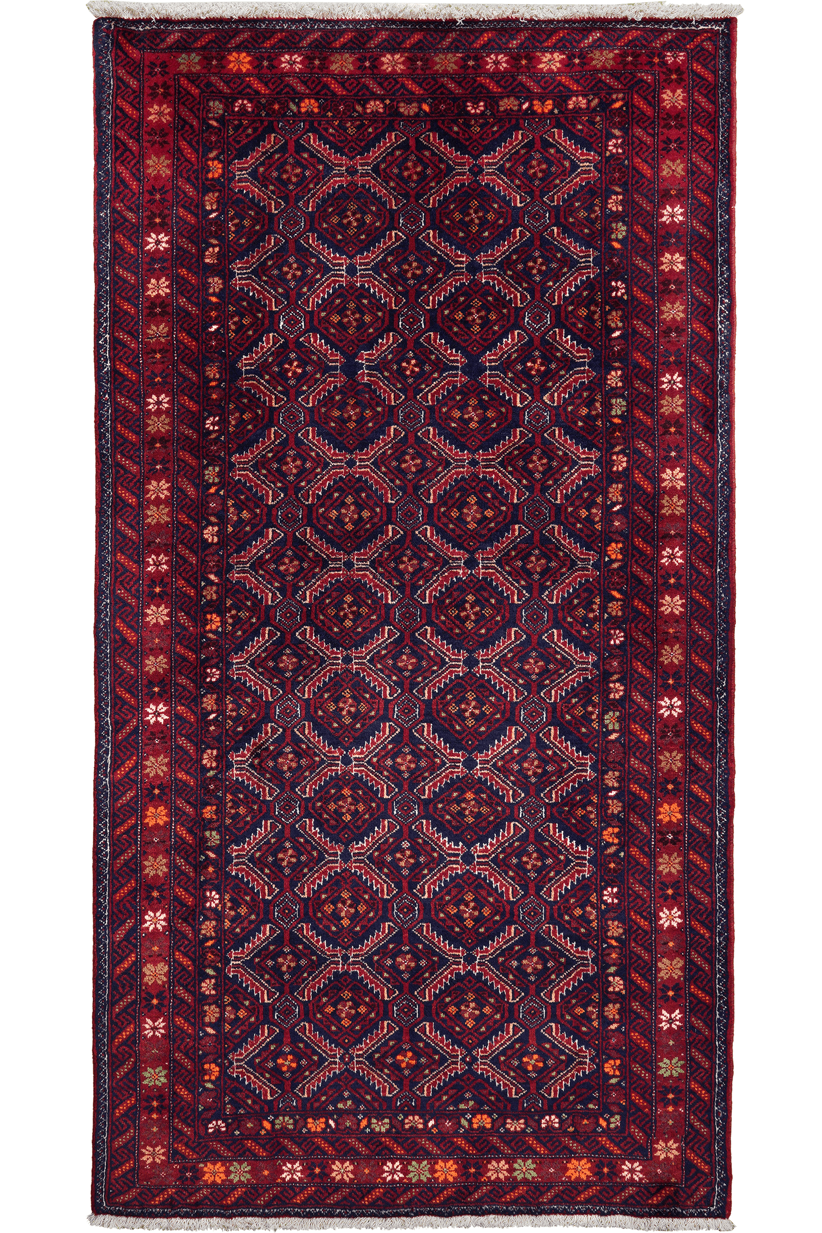 Belutch — Hand-knotted, 94x177 cm, Blue, 100% Virgin Wool | Main view