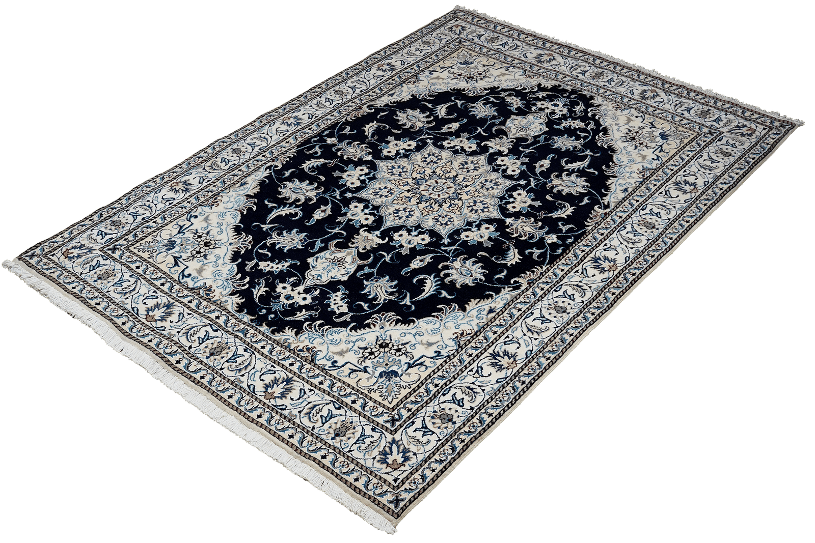 Nain 12La — Hand-knotted, 165x235 cm, Blue, 100% Virgin Wool | View 5