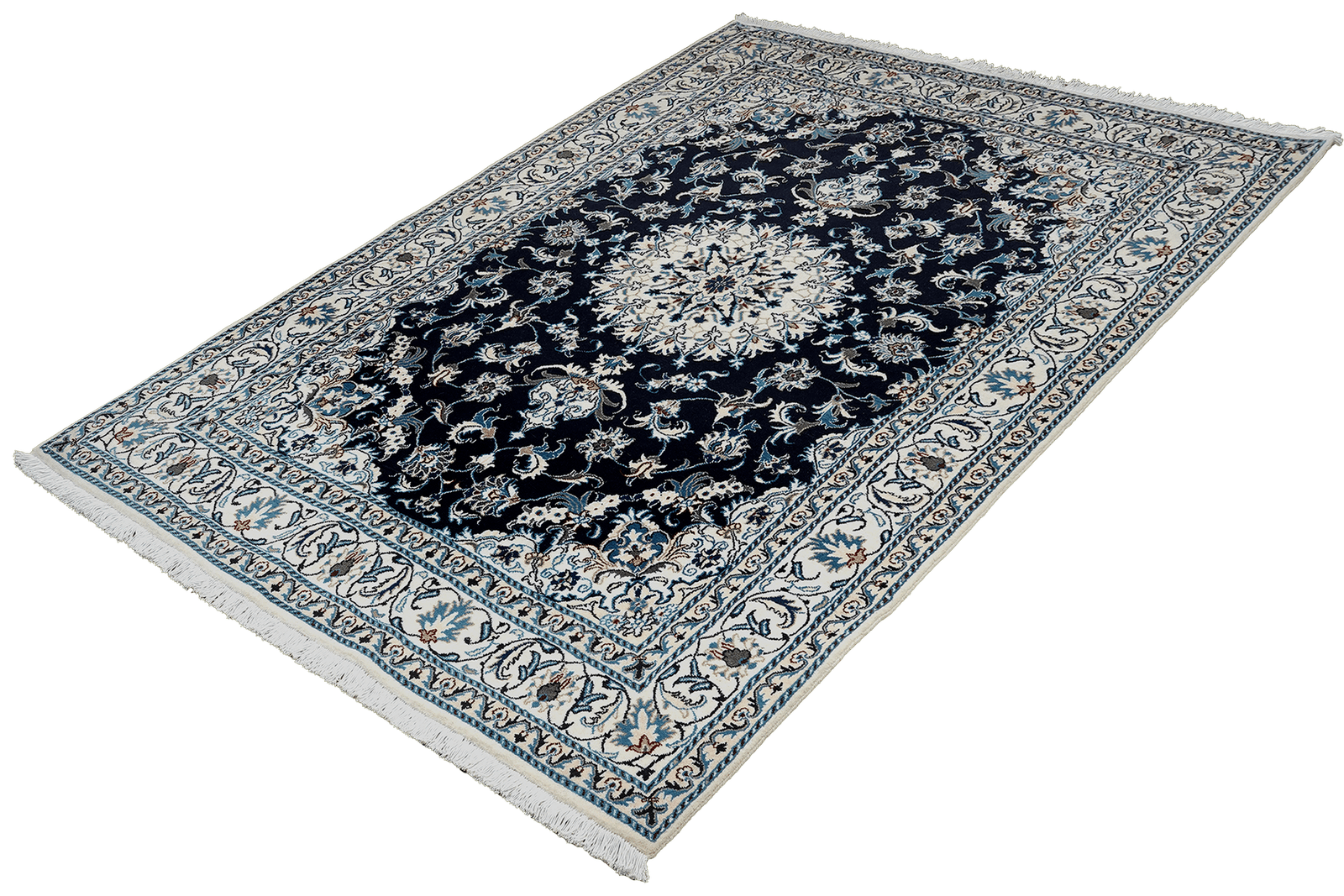 Nain 12La — Hand-knotted, 164x236 cm, Blue, 100% Virgin Wool | View 5