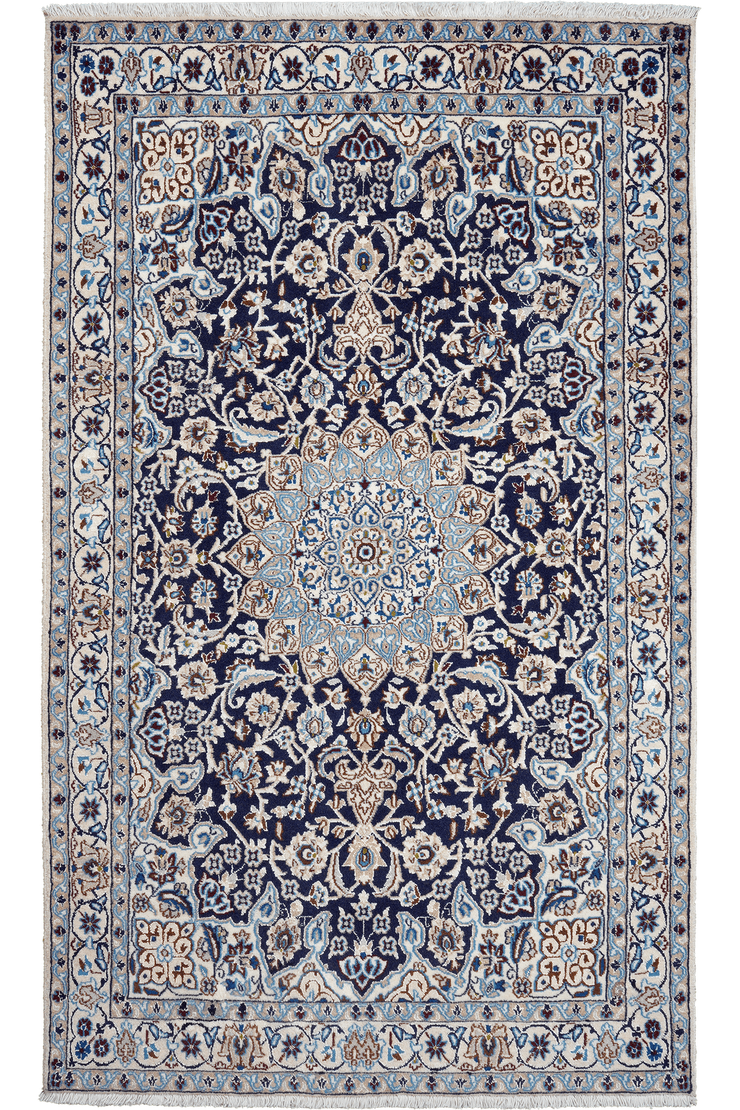 Nain 12La — Hand-knotted, 118x197 cm, Blue, 100% Virgin Wool | Main view