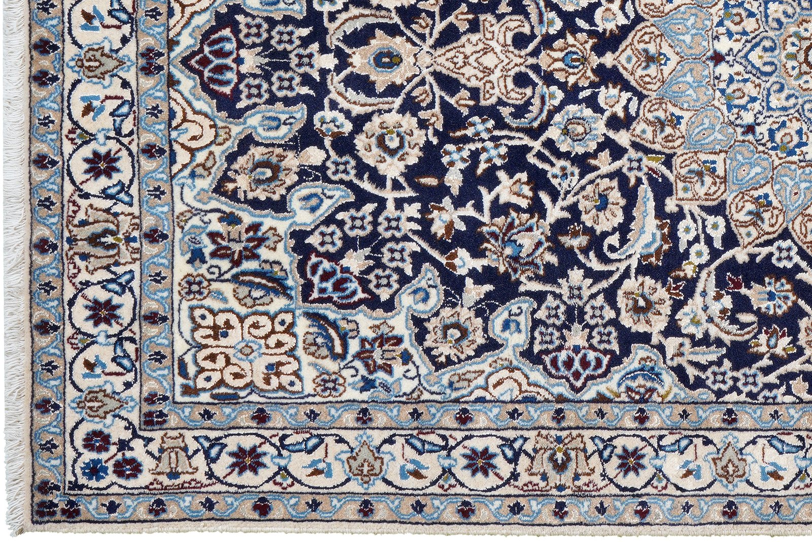 Nain 12La — Hand-knotted, 118x197 cm, Blue, 100% Virgin Wool | View 3