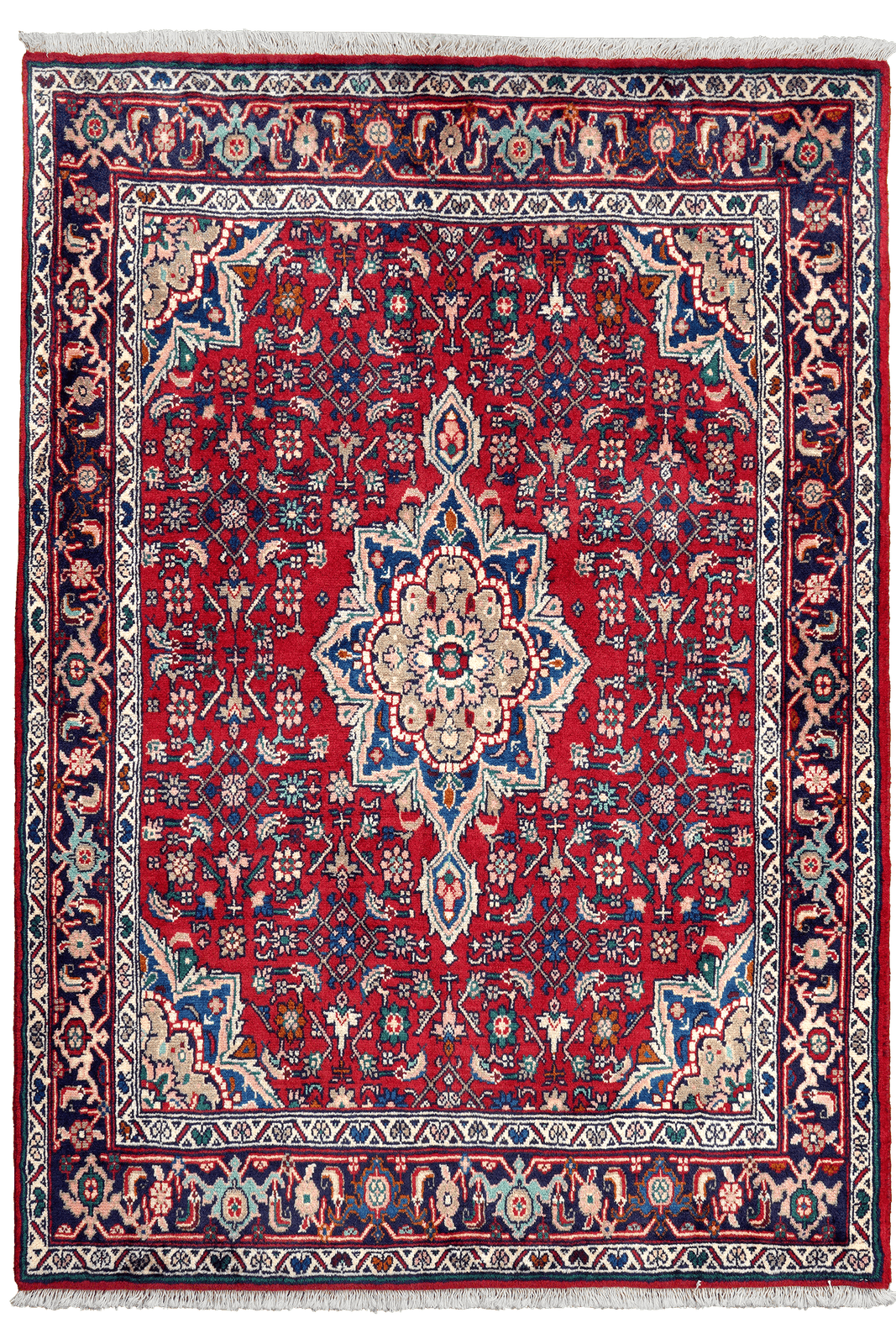 Bidjar Zandjan — Hand-knotted, 100x144 cm, Red, 100% Virgin Wool | Main view