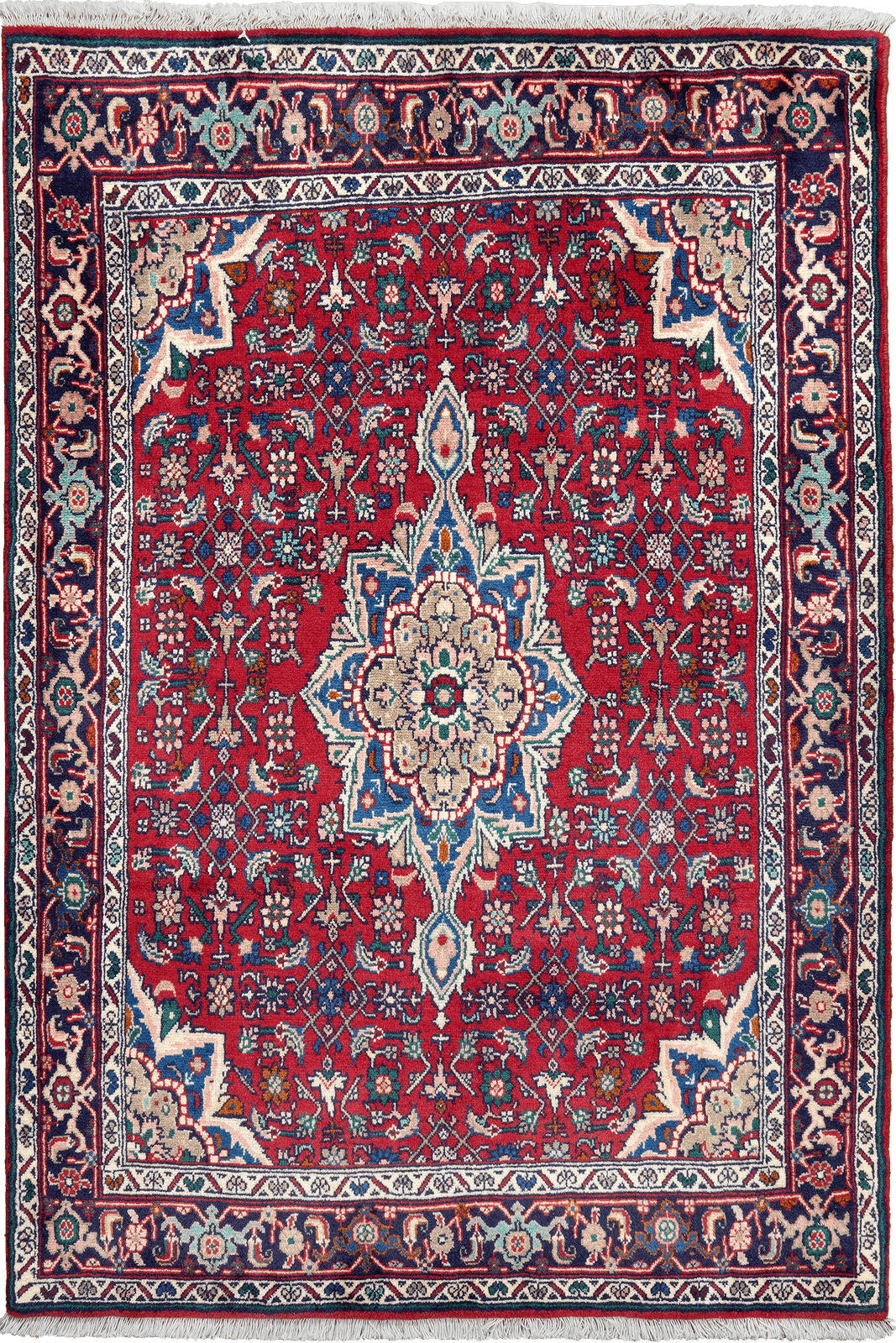 Bidjar Zandjan — Hand-knotted, 101x150 cm, Red, 100% Virgin Wool | Main view