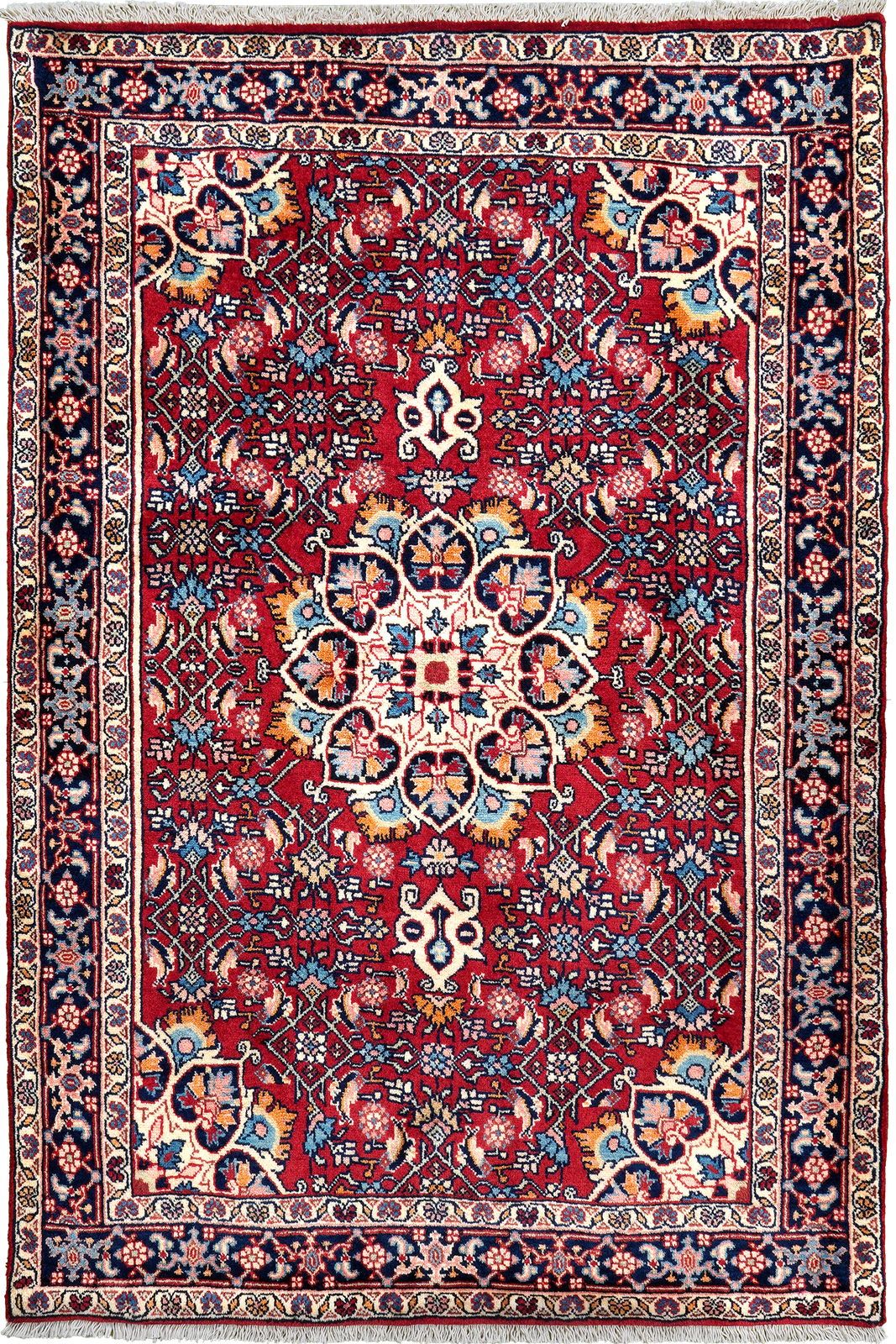 Bidjar Zandjan — Hand-knotted, 100x149 cm, Red, 100% Virgin Wool | Main view