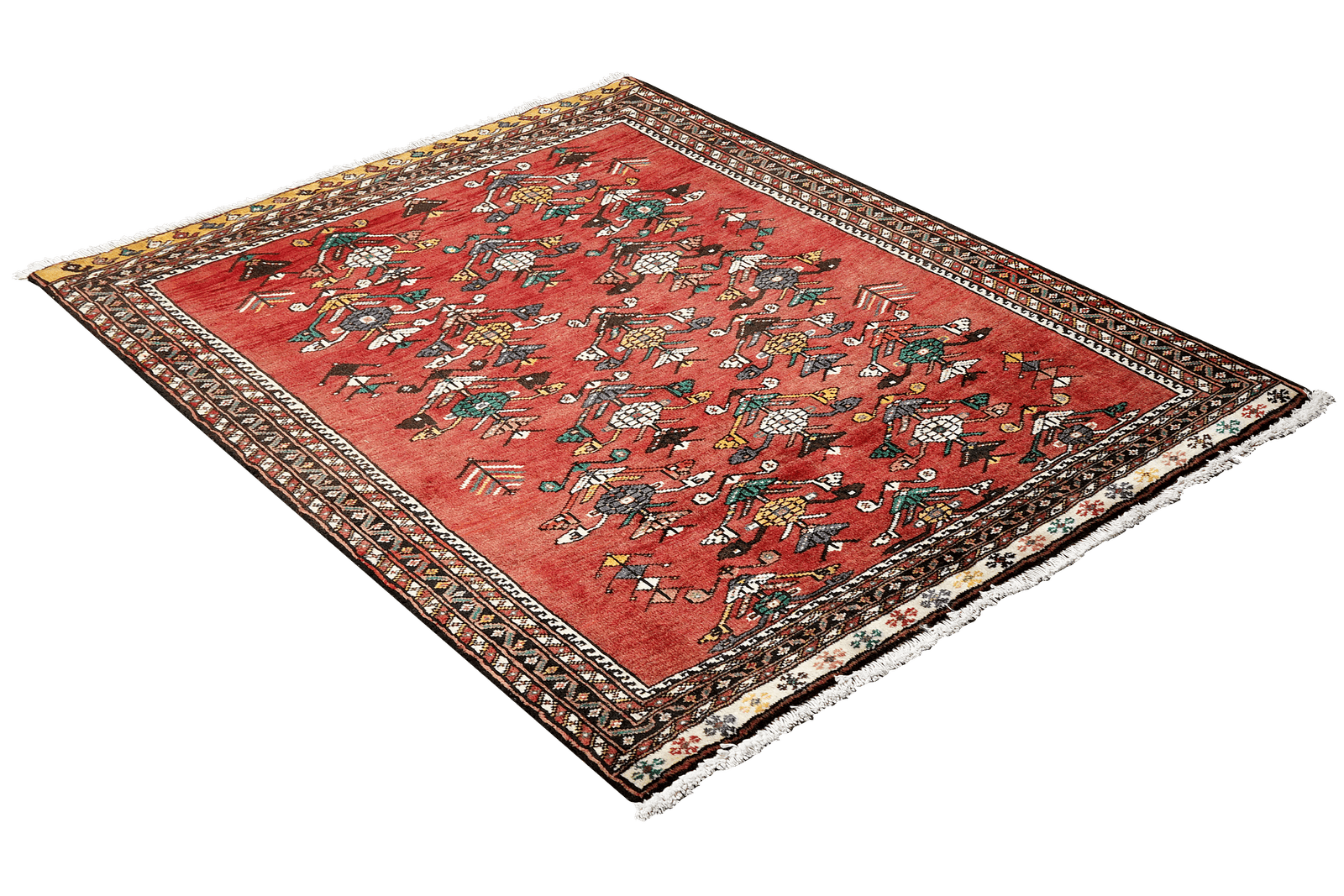 Nasrabad — Hand-knotted, 96x120 cm, Red, 100% Virgin Wool | View 4