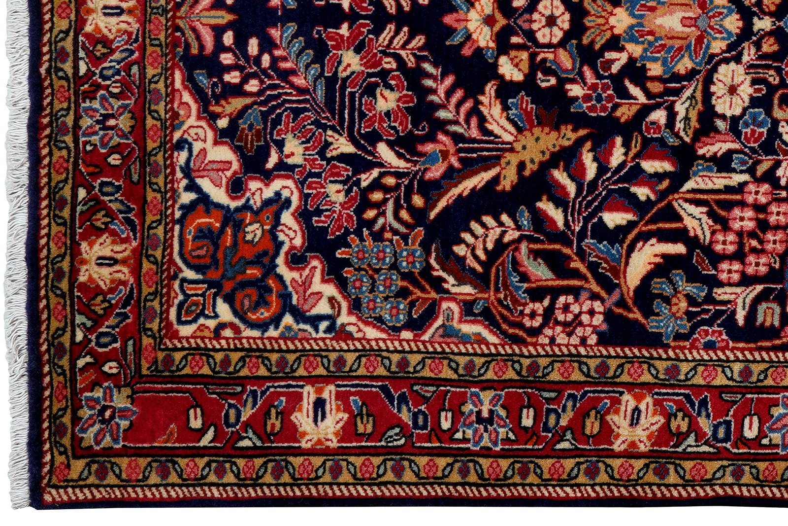 Sarough — Hand-knotted, 104x162 cm, Blue, 100% Virgin Wool | View 3