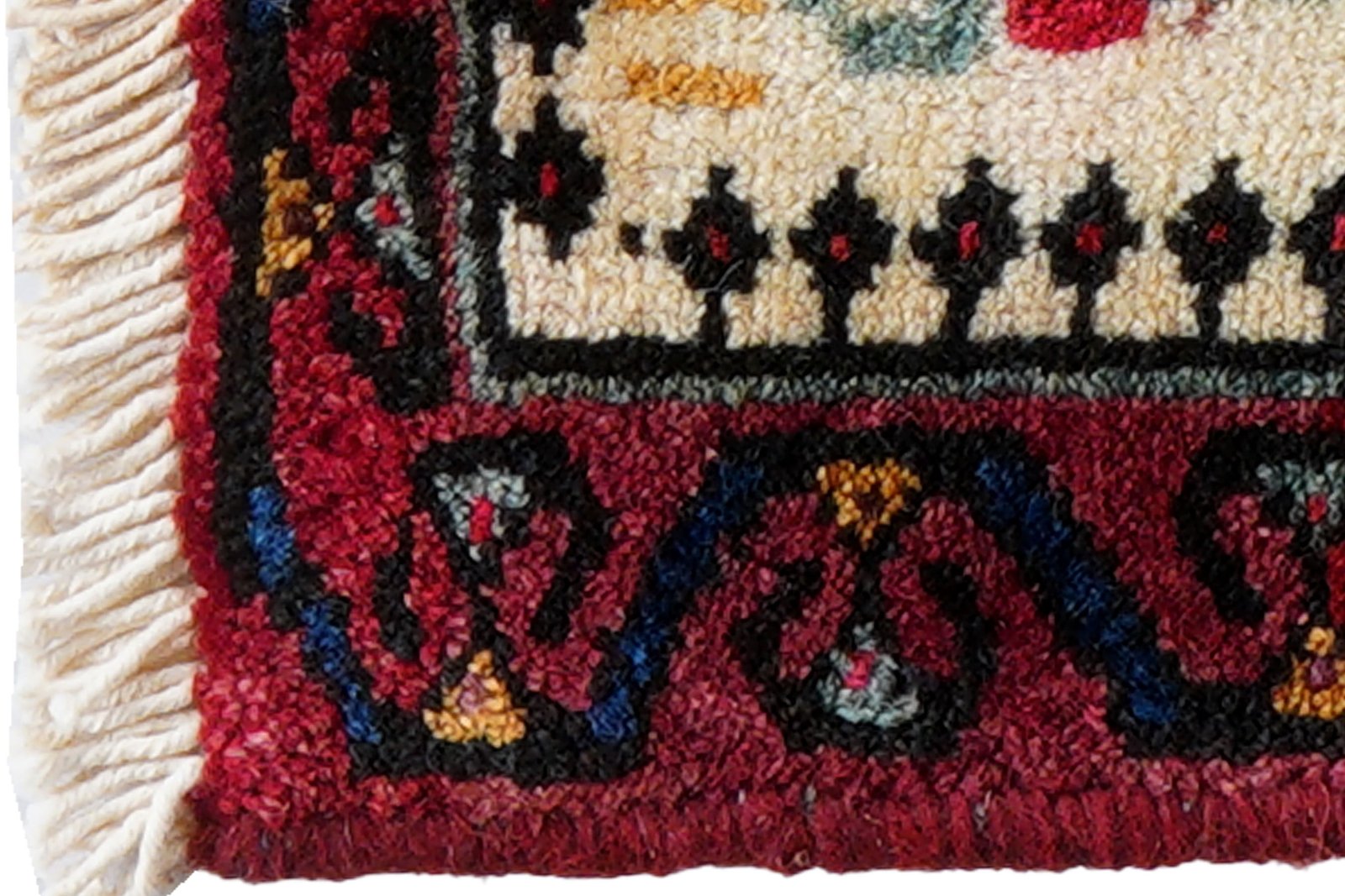 Afshar — Hand-knotted, 41x29 cm, Beige, 100% Virgin Wool | View 3