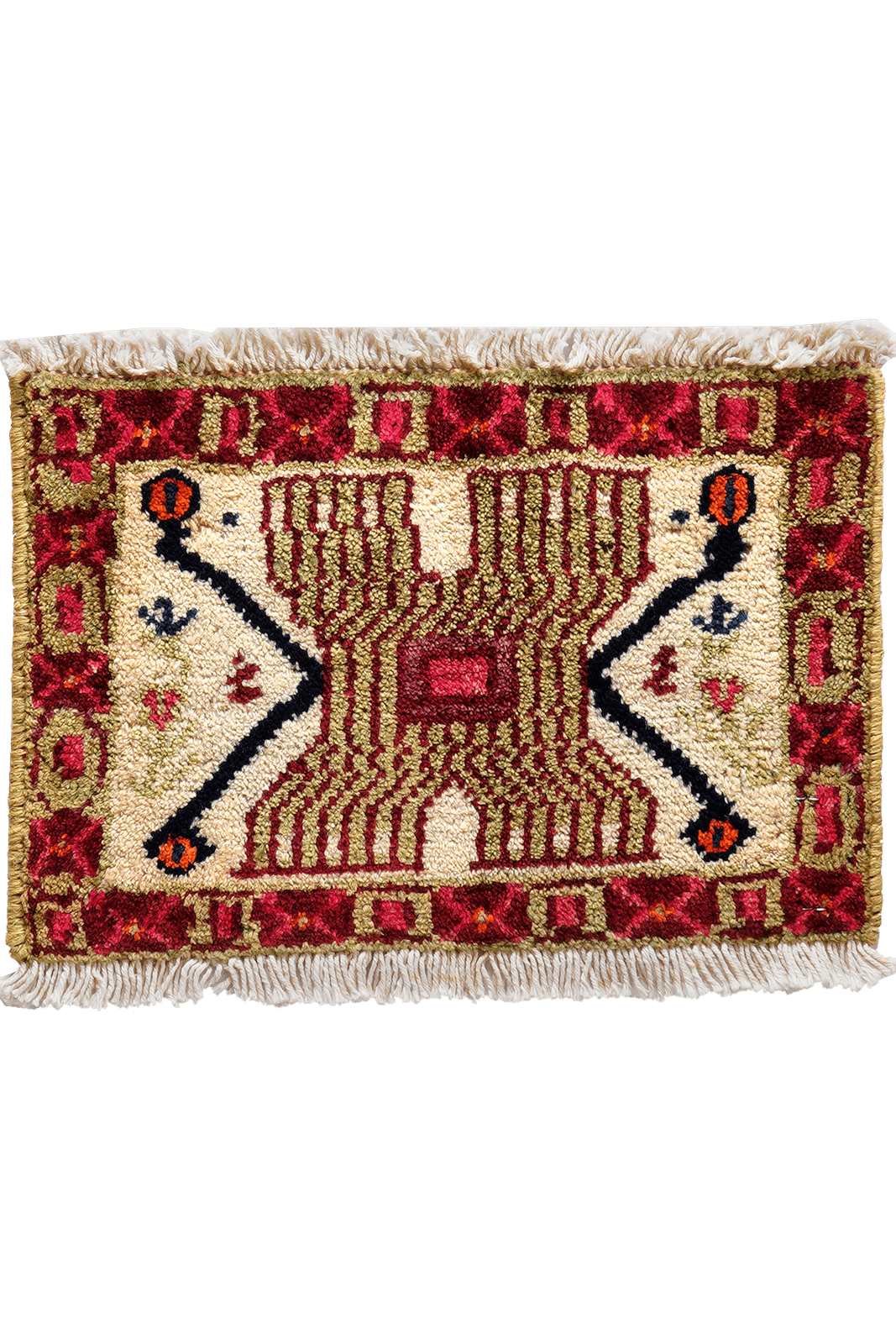 Afshar — Hand-knotted, 37x25 cm, Beige, 100% Virgin Wool | Main view