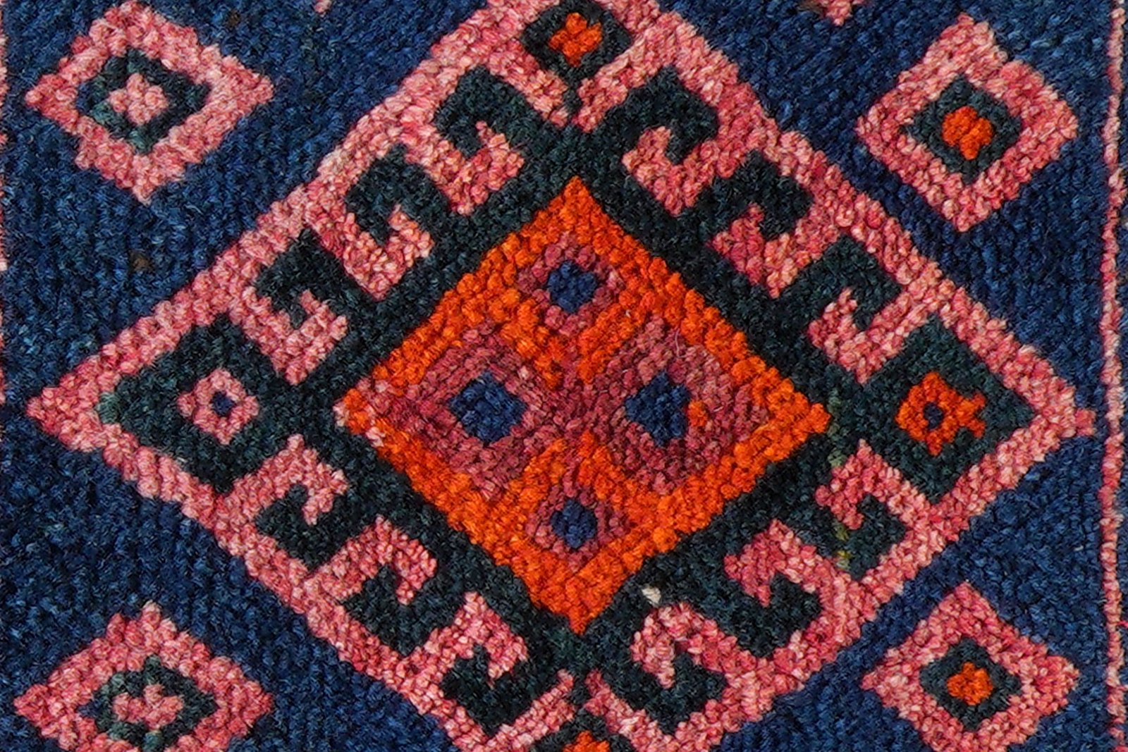 Gashgai — Hand-knotted, 52x46 cm, Blue, 100% Virgin Wool | View 6