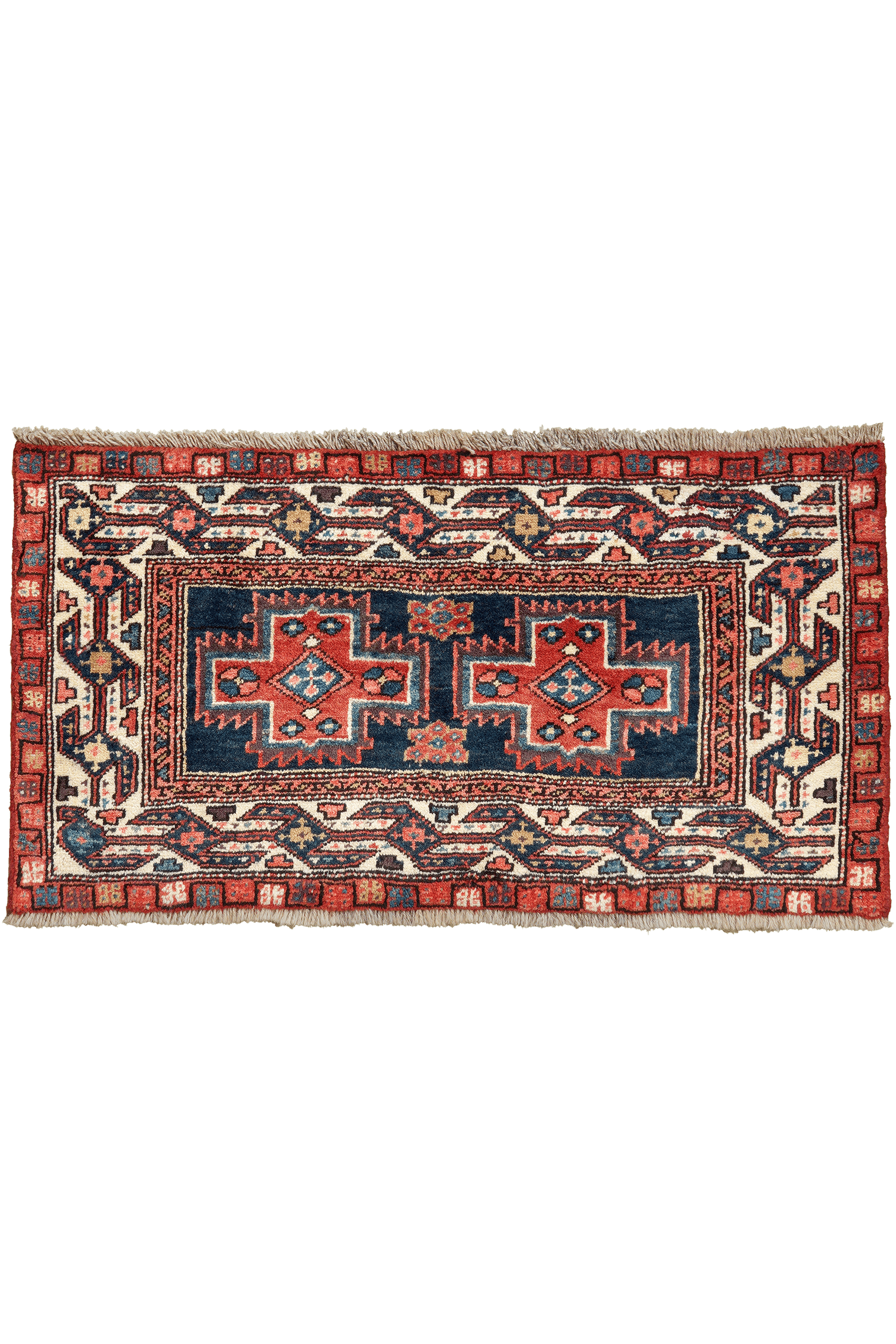 Shahsavan — Hand-knotted, 109x55 cm, Blue, 100% Virgin Wool | Main view