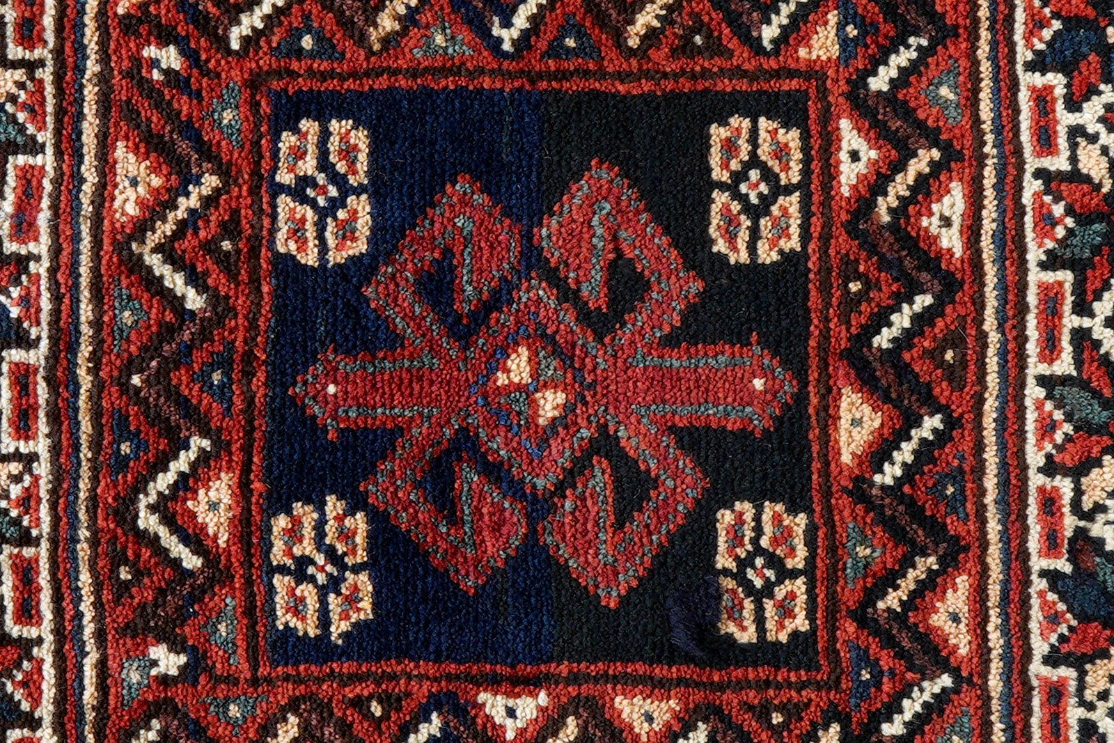 Gashgai — Hand-knotted, 63x60 cm, Blue, 100% Virgin Wool | View 6