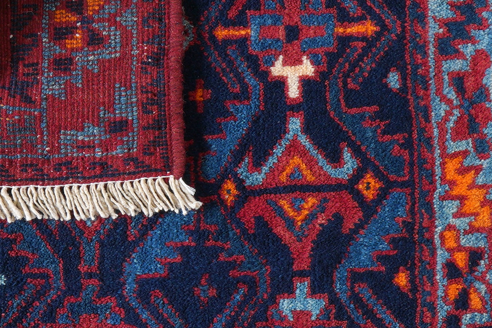 Afshar — Handgefertigt, 58x84 cm, Blau, 100% Virgin Wool | View 8