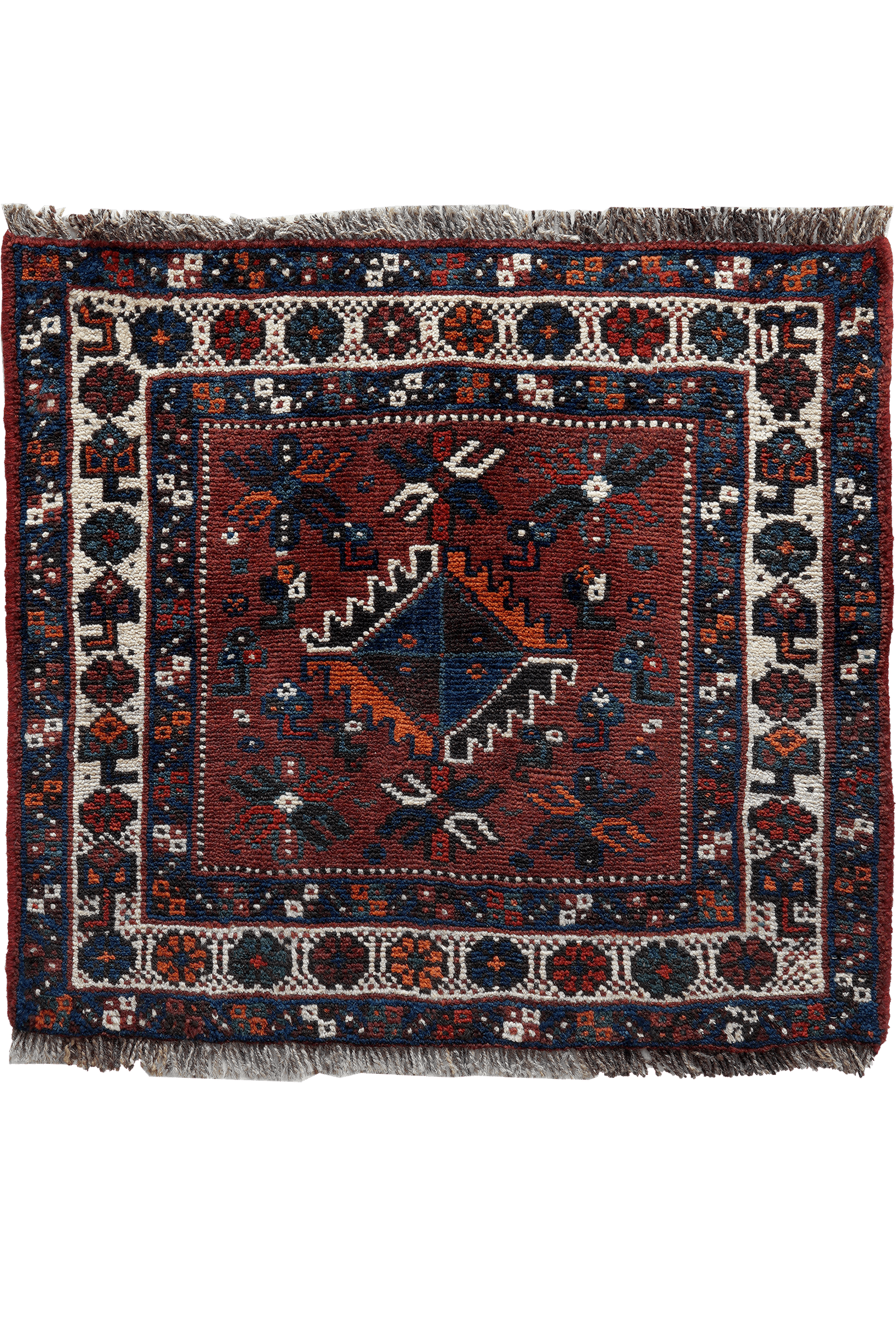 Gashgai — Hand-knotted, 65x59 cm, Red, 100% Virgin Wool | Main view