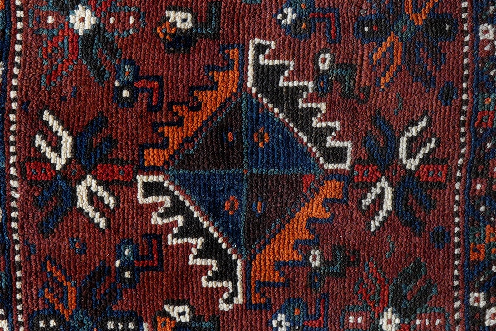 Gashgai — Hand-knotted, 65x59 cm, Red, 100% Virgin Wool | View 6