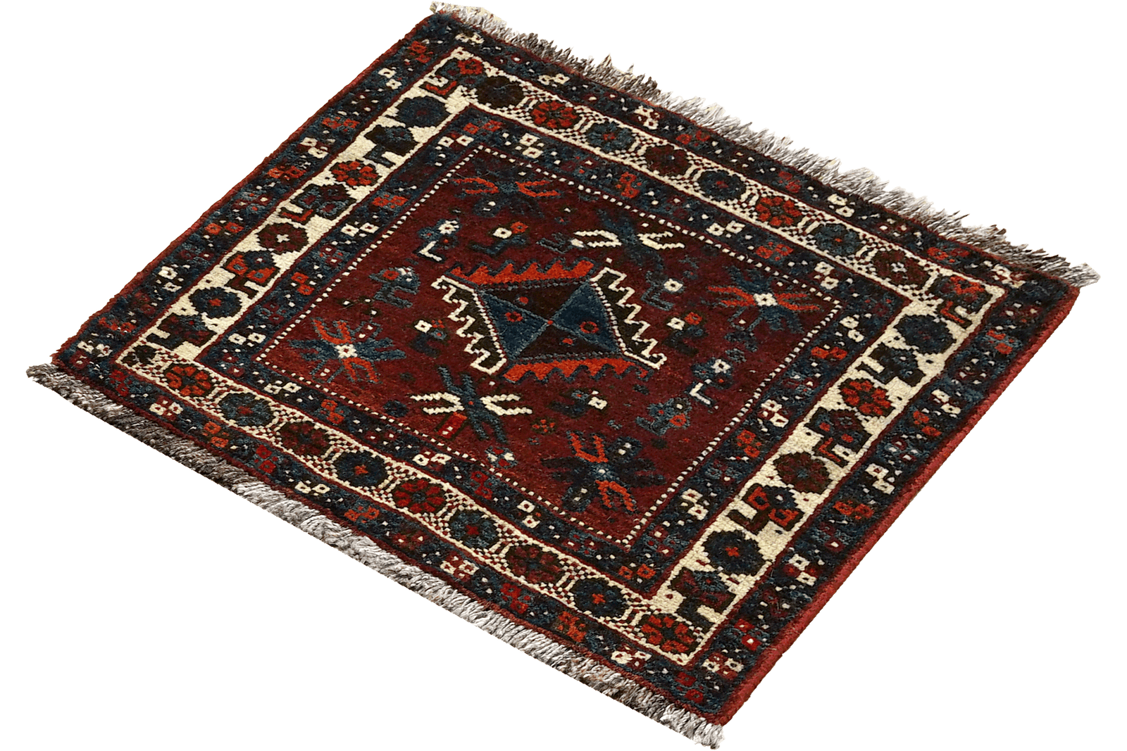 Gashgai — Hand-knotted, 63x57 cm, Red, 100% Virgin Wool | View 5