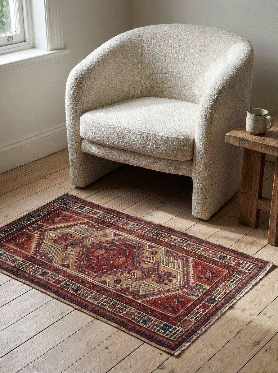 Heritage Zand — Handgefertigt, 175x101 cm, Beige, 100% Virgin Wool | Detail view