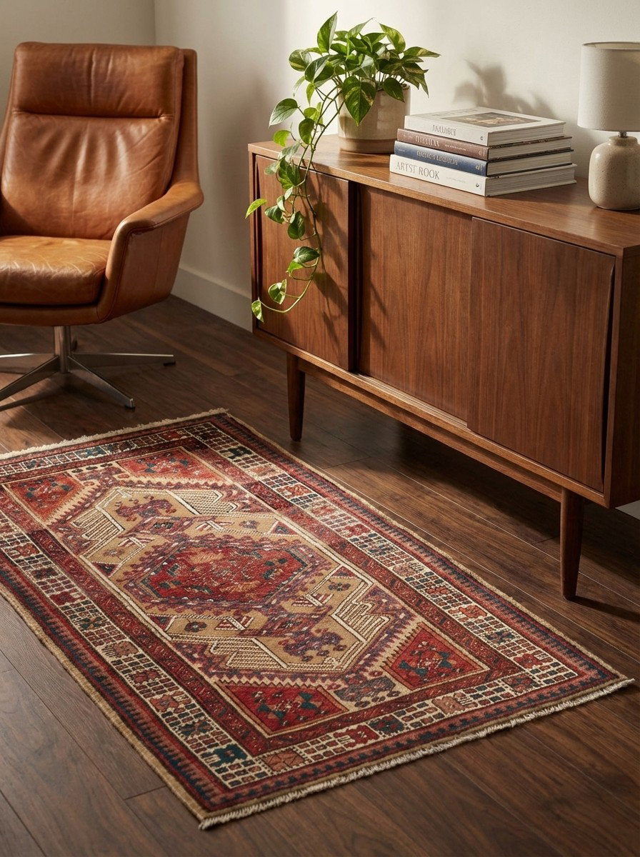 Heritage Zand — Handgefertigt, 175x101 cm, Beige, 100% Virgin Wool | Back view