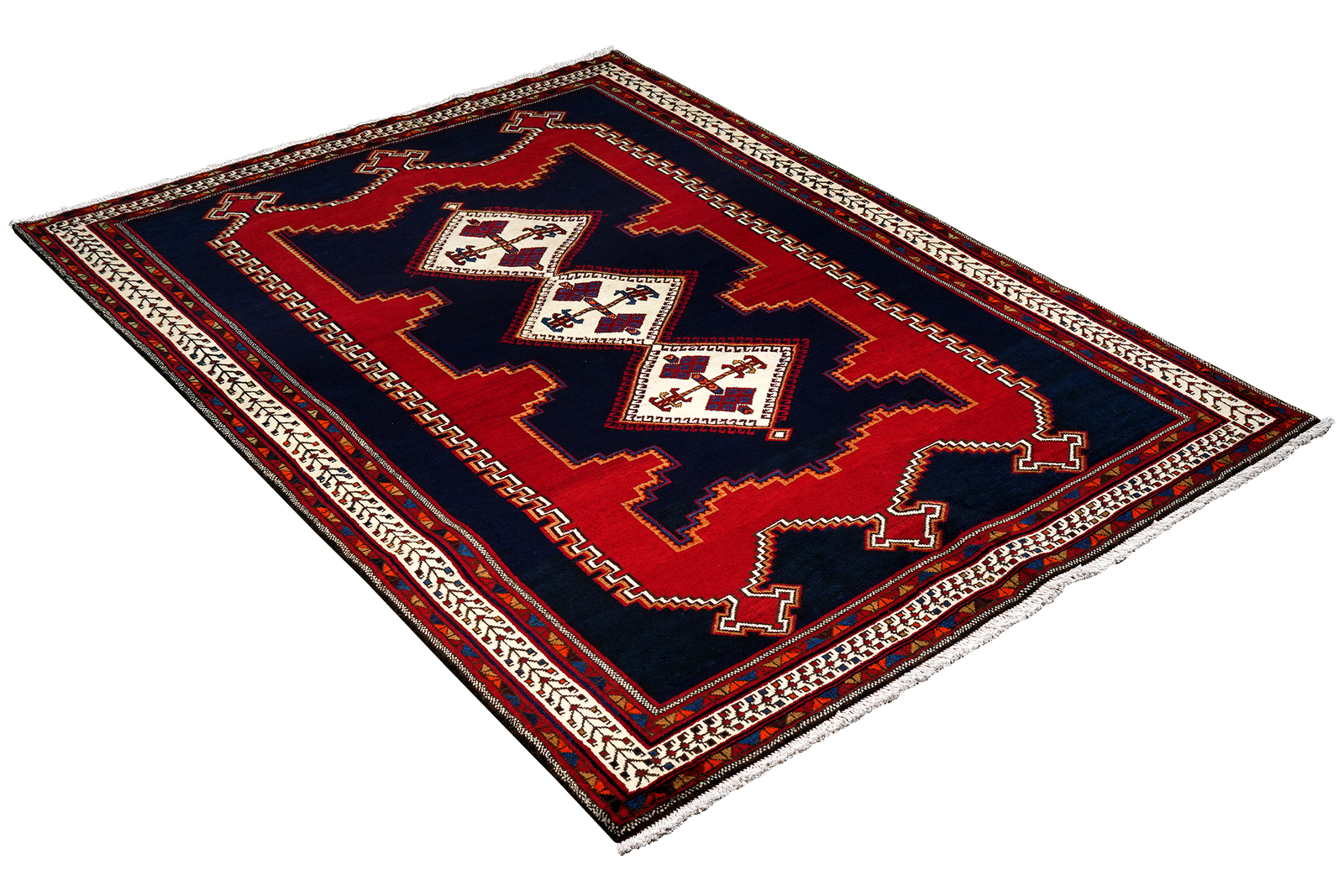 Afshar — Handgefertigt, 233x159 cm, Beige, 100% Virgin Wool | View 5