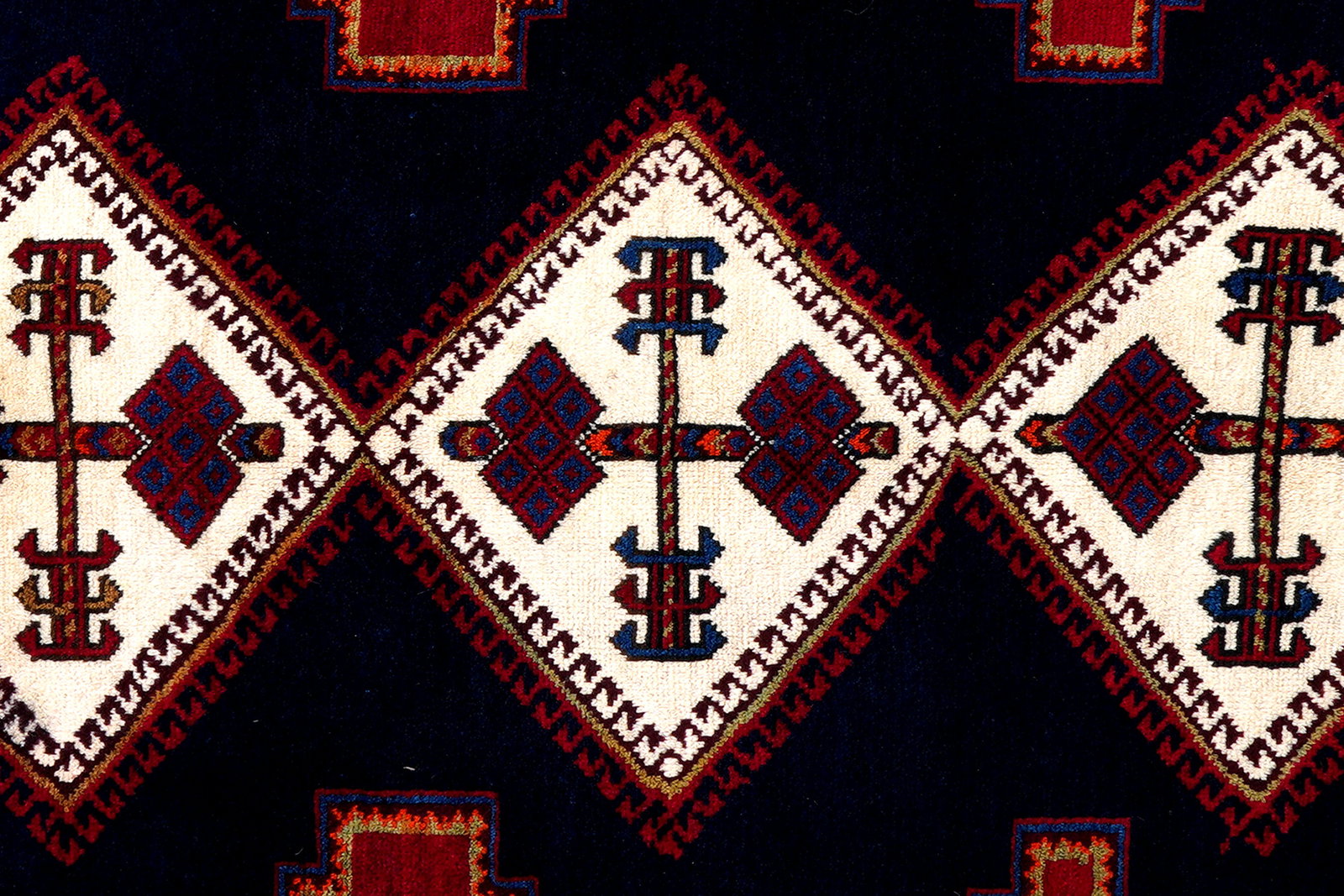 Afshar — Handgefertigt, 233x159 cm, Beige, 100% Virgin Wool | View 7