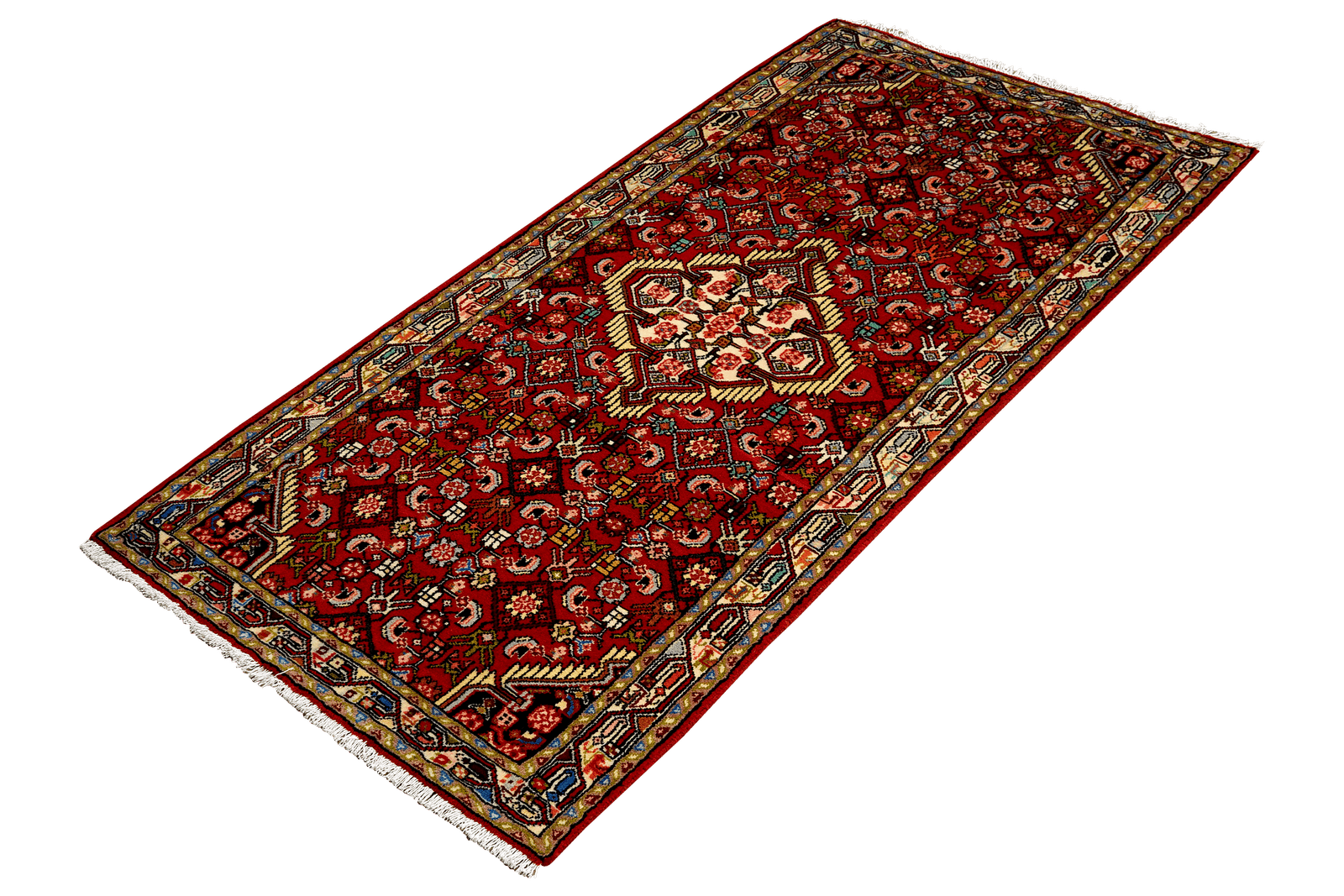 Assadabad — Hand-knotted, 79x204 cm, Red, 100% Virgin Wool | View 5