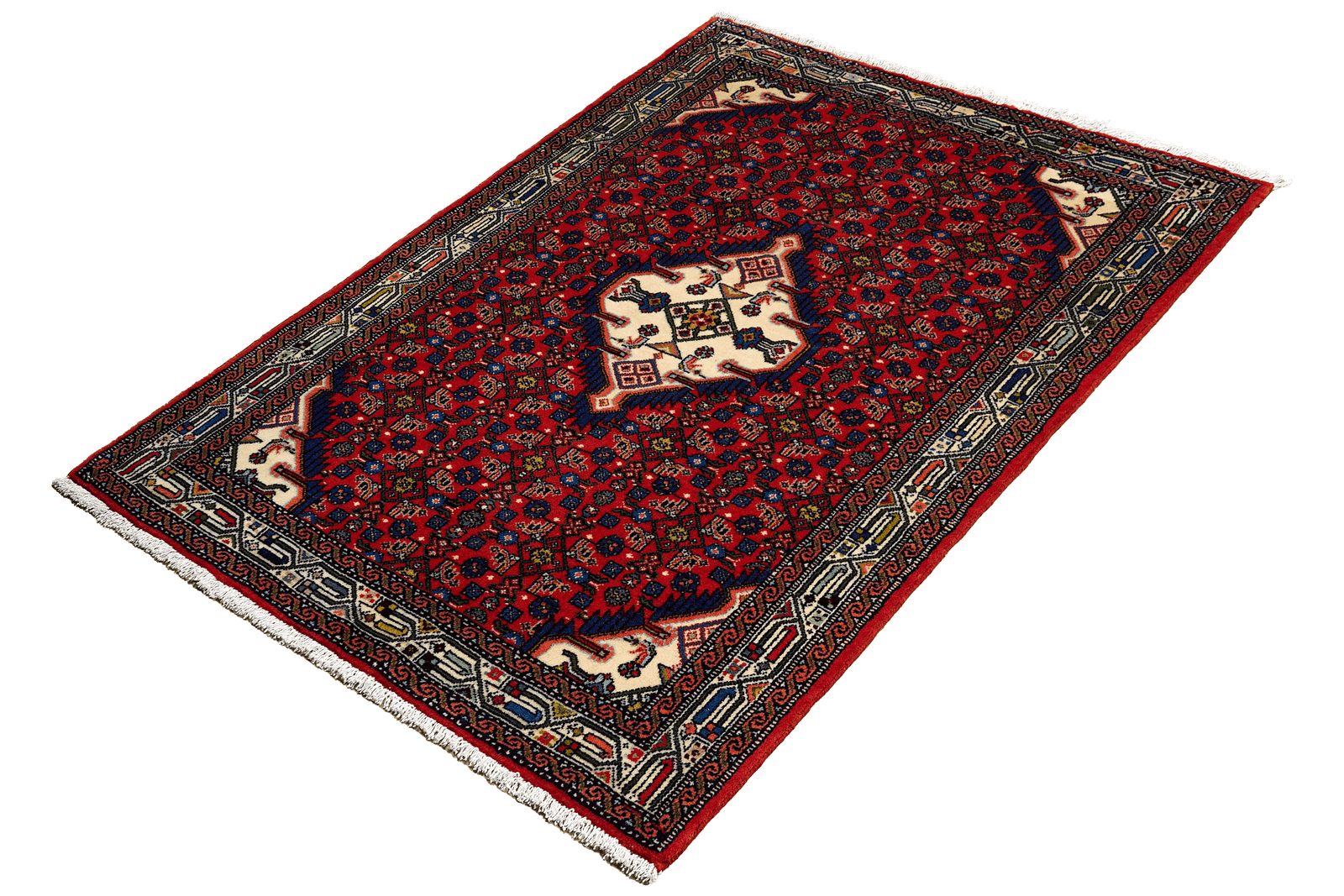 Assadabad — Hand-knotted, 106x152 cm, Red, 100% Virgin Wool | View 5