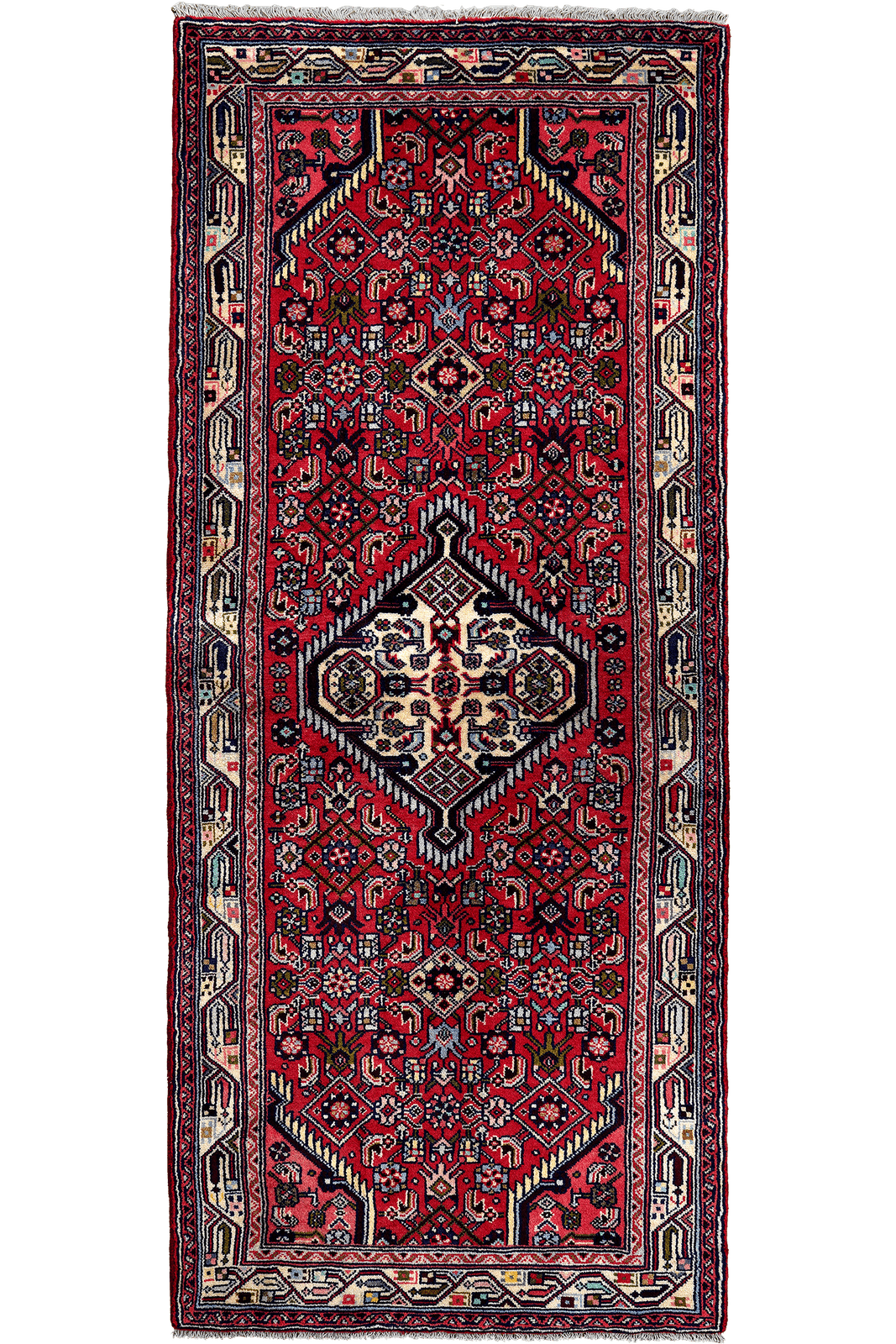 Assadabad — Hand-knotted, 81x196 cm, Red, 100% Virgin Wool | Main view