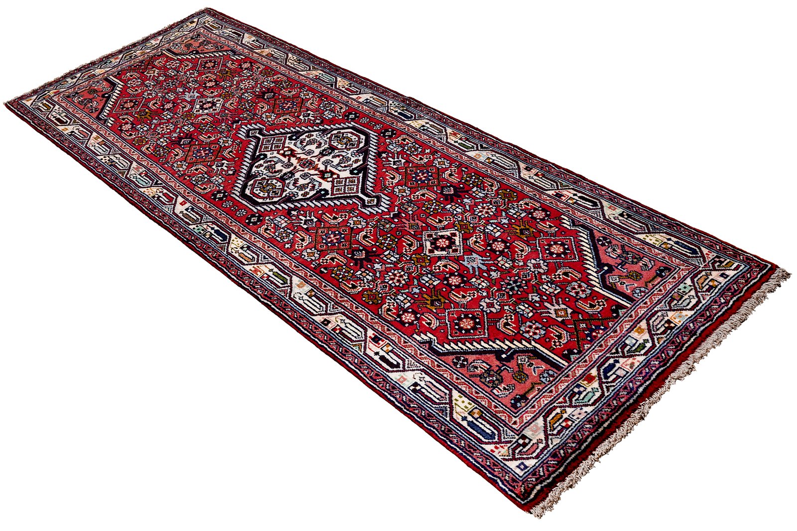 Assadabad — Hand-knotted, 81x196 cm, Red, 100% Virgin Wool | View 4