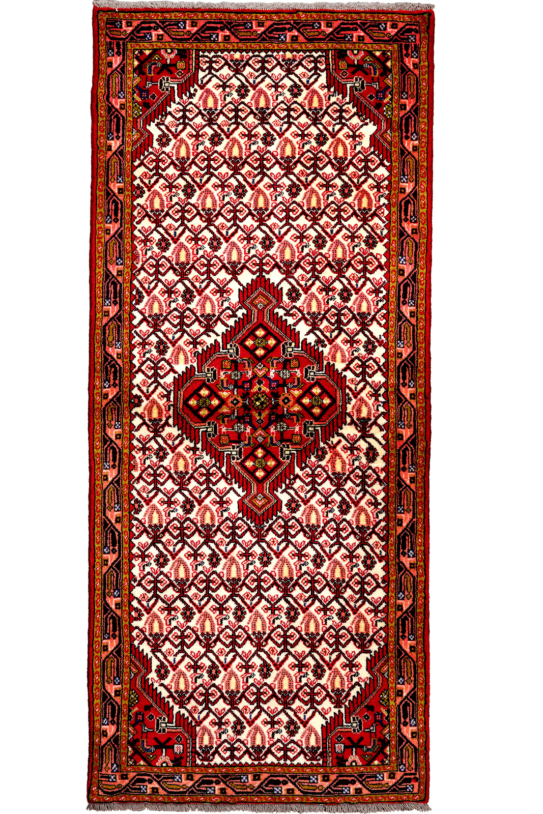 Assadabad — Hand-knotted, 81x189 cm, Beige, 100% Virgin Wool | Main view
