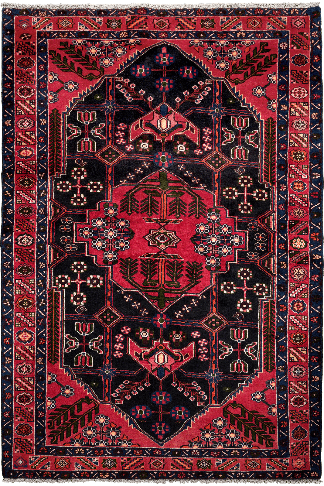 Shahsavan — Hand-knotted, 154x227 cm, Black, 100% Virgin Wool | Main view