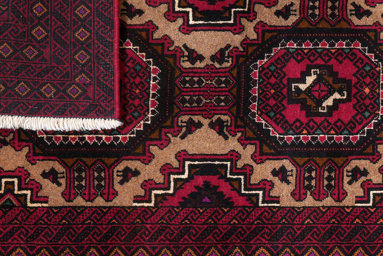 Belutch — Hand-knotted, 93x181 cm, Brown, 100% Virgin Wool | View 7