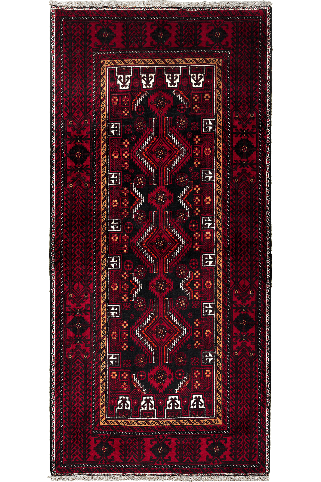 Belutch — Hand-knotted, 107x225 cm, Multicolor, 100% Virgin Wool | Main view