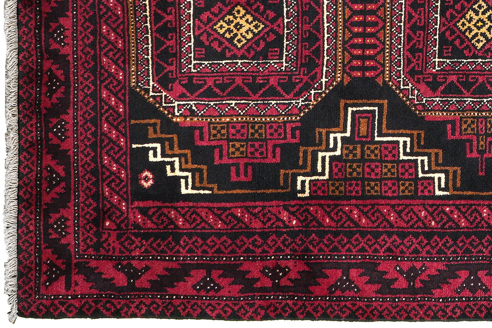Belutch — Hand-knotted, 102x204 cm, Black, 100% Virgin Wool | View 3
