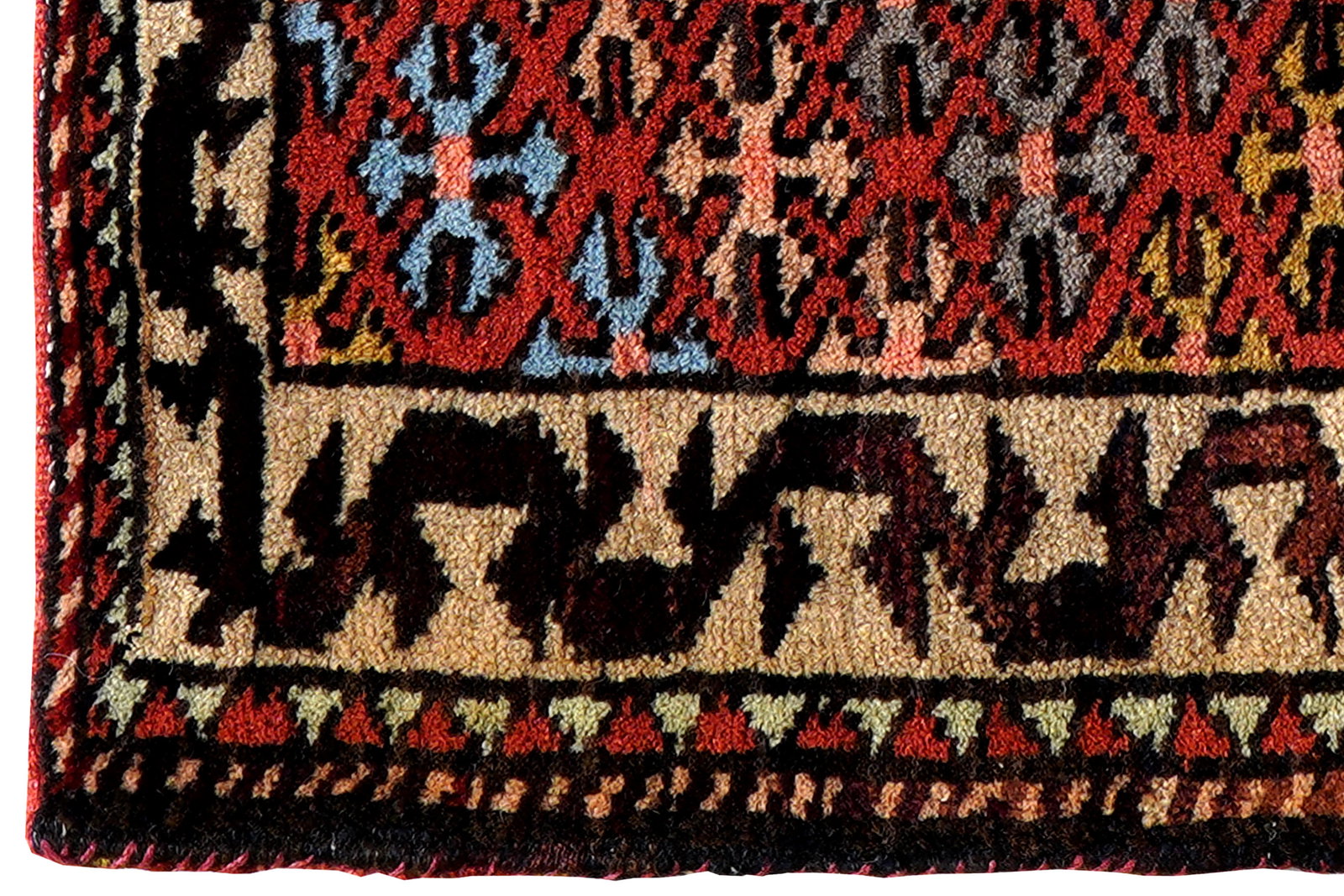 Namakdan — Handgefertigt, 46x53 cm, Beige, 100% Virgin Wool | Back view