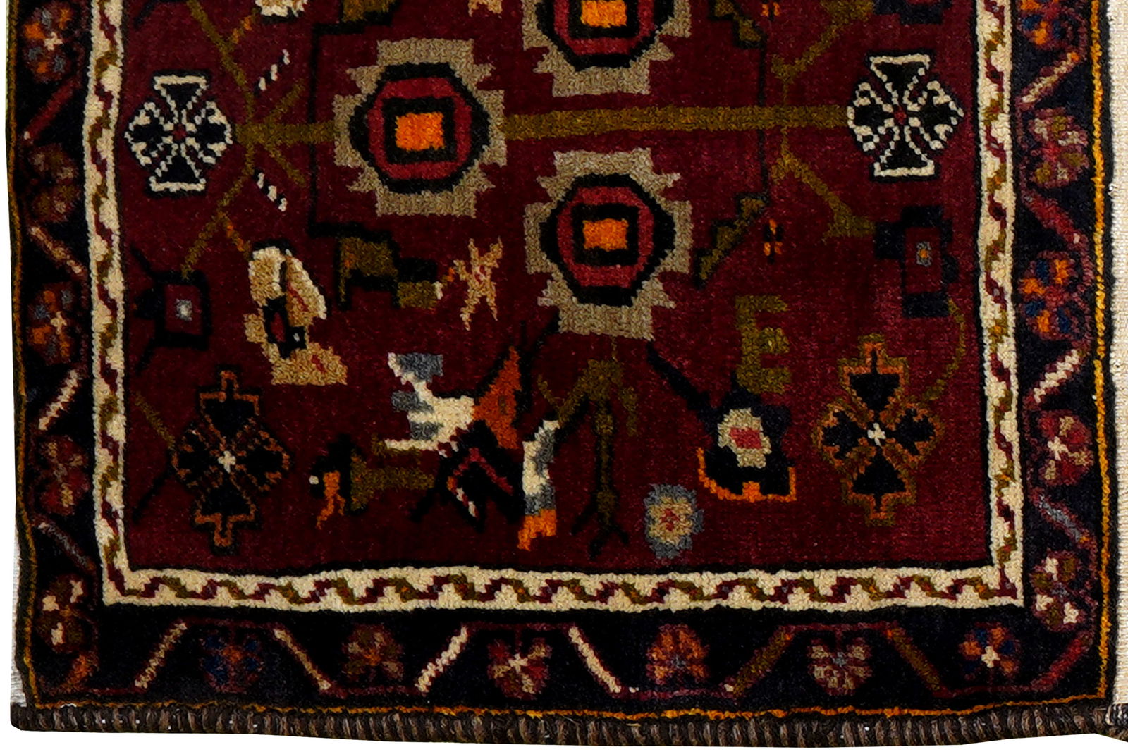 Khorjin — Handgefertigt, 140x50 cm, Blau, 100% Virgin Wool | Back view