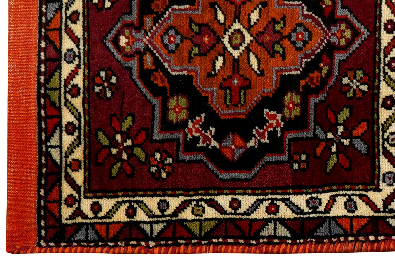 Khorjin — Handgefertigt, 128x53 cm, Beige, 100% Virgin Wool | Back view