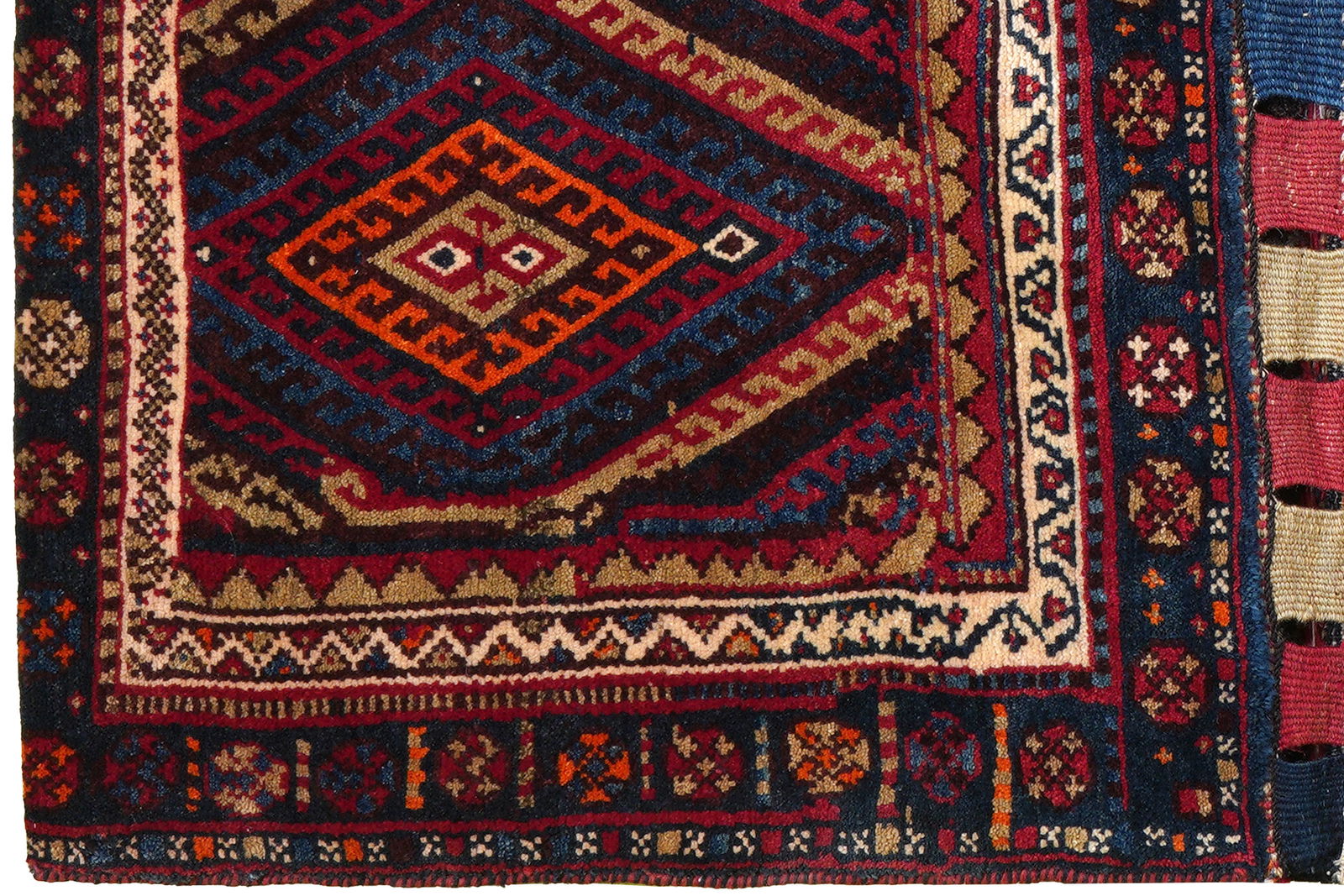 Khorjin — Handgefertigt, 147x104 cm, Blau, 100% Virgin Wool | Back view