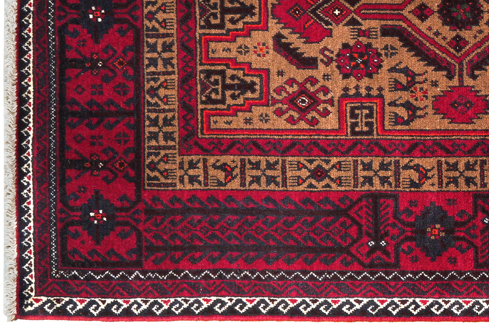 Belutch — Handgefertigt, 192x99 cm, Rot, 100% Virgin Wool | View 4