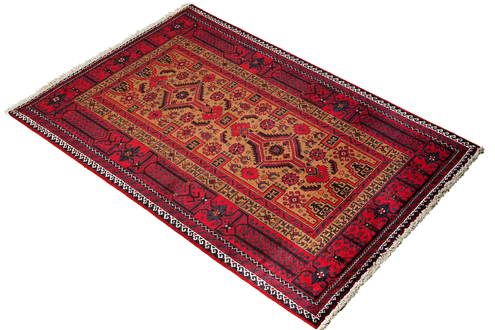 Belutch — Handgefertigt, 192x99 cm, Rot, 100% Virgin Wool | View 5