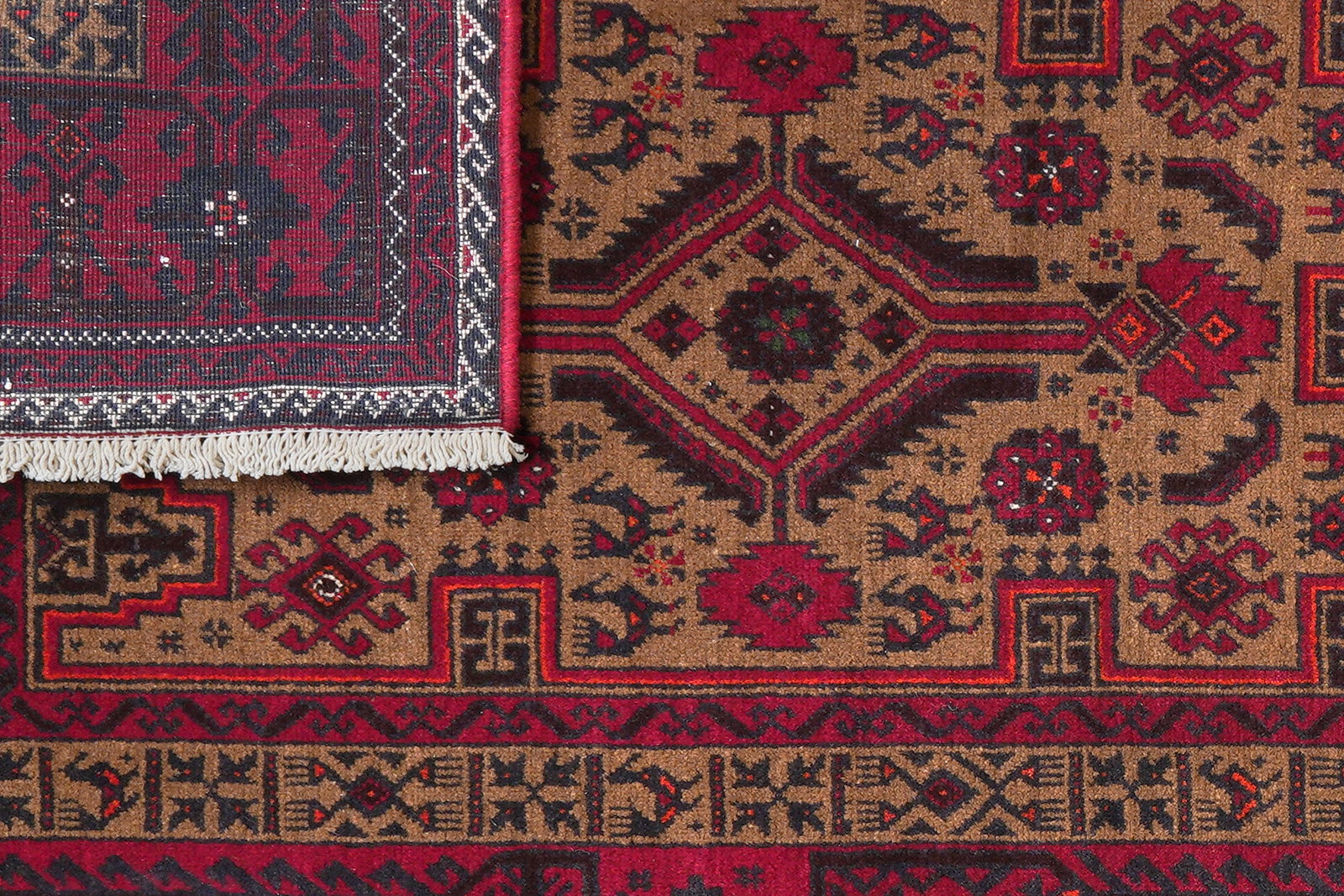 Belutch — Handgefertigt, 192x99 cm, Rot, 100% Virgin Wool | View 8