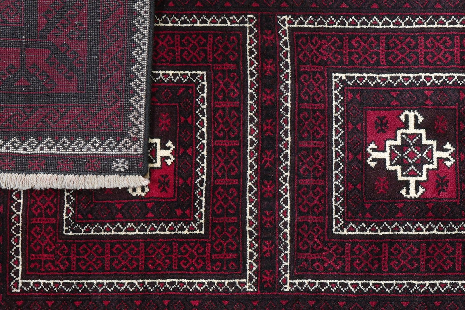 Belutch — Hand-knotted, 102x196 cm, Black, 100% Virgin Wool | View 7