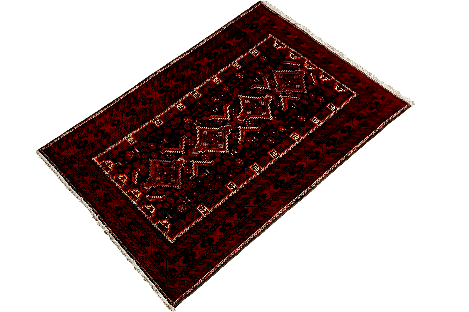 Belutch — Hand-knotted, 107x217 cm, Black, 100% Virgin Wool | View 5
