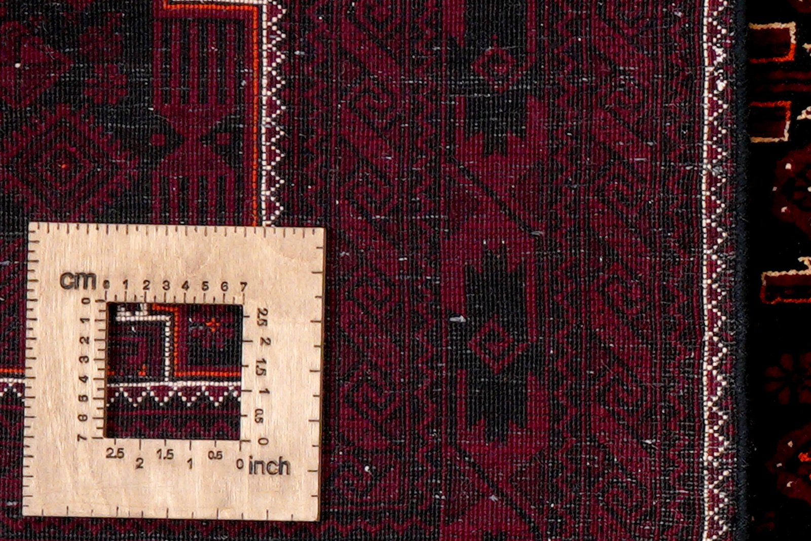 Belutch — Hand-knotted, 107x217 cm, Black, 100% Virgin Wool | View 8