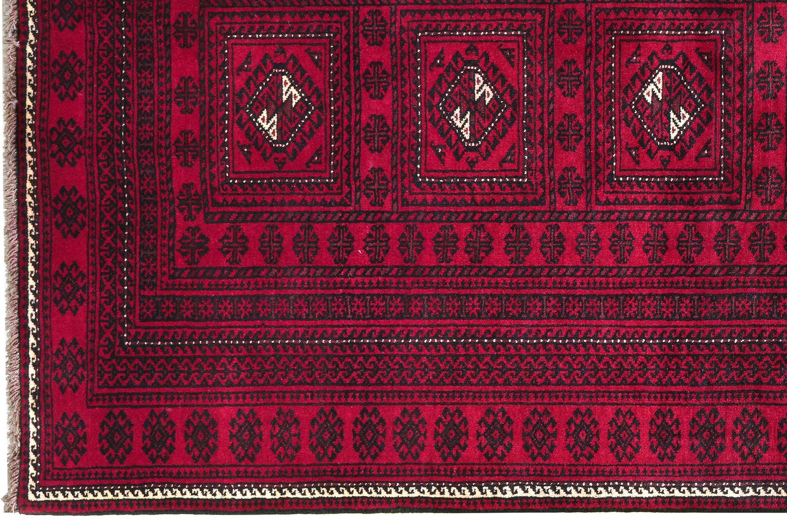 Belutch — Hand-knotted, 105x201 cm, Red, 100% Virgin Wool | View 3