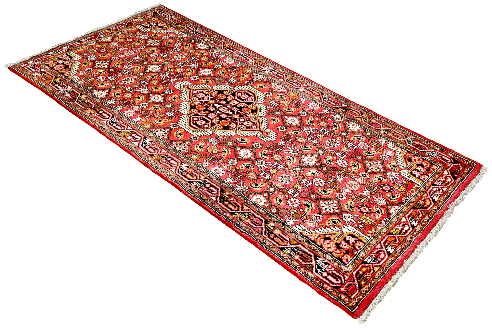Assadabad — Hand-knotted, 79x211 cm, Red, 100% Virgin Wool | View 4