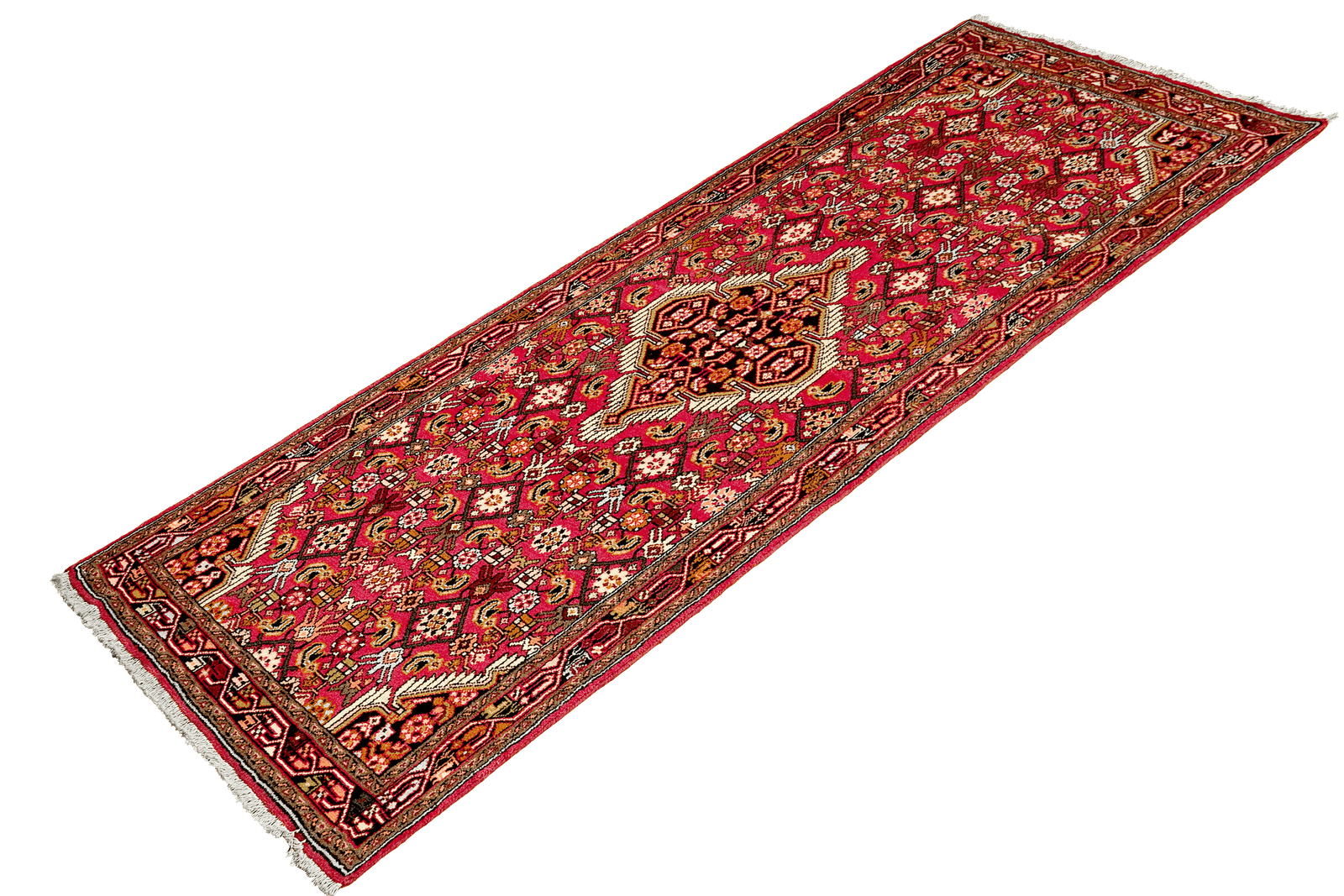 Assadabad — Hand-knotted, 79x211 cm, Red, 100% Virgin Wool | View 5