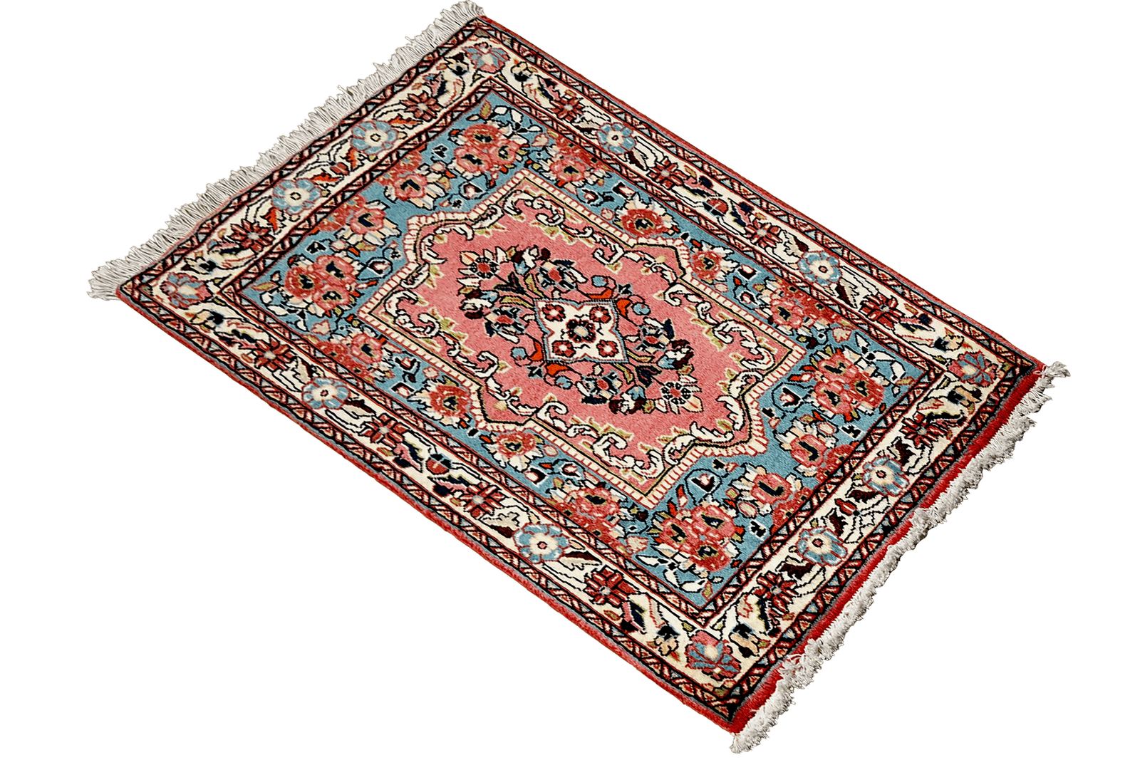 Sarough — Hand-knotted, 62x84 cm, Blue, 100% Virgin Wool | View 4