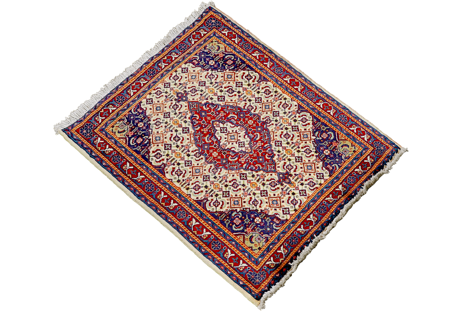 Sarough — Hand-knotted, 64x76 cm, Beige, 100% Virgin Wool | View 4